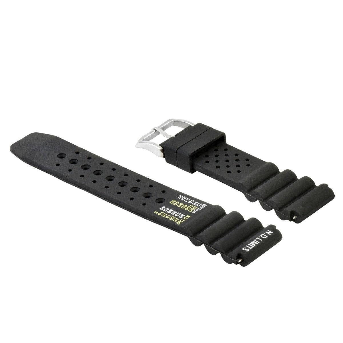 20-22MM ND LIMIT WATCH BANDSTRAP EXTREMA SPORT RUBBER DIVER FOR CITIZEN/SEIKO - Citizen Diver, Seiko Diver, Black, view 3