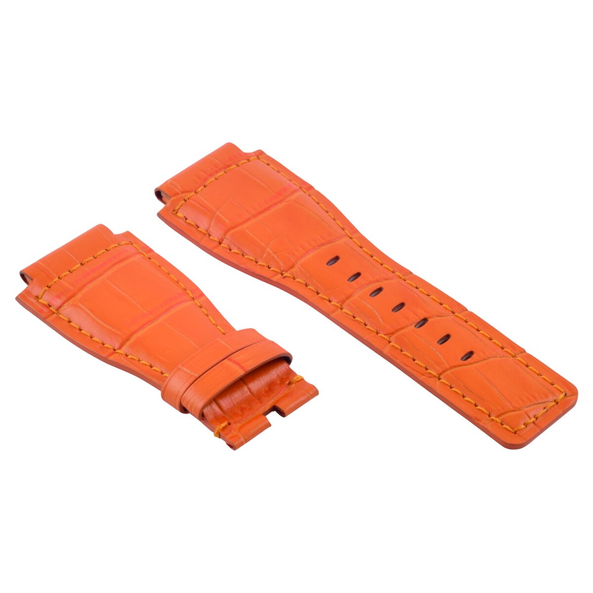 24MM GENUINE WATCH BAND STRAP SMOOTH FOR BELL ROSS BR-01-BR-03 WATCH ORANGE
