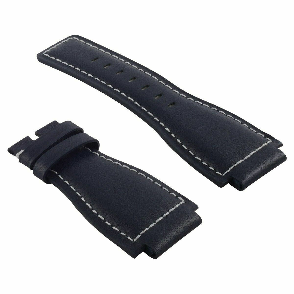 24MM GENUINE WATCH BAND STRAP SMOOTH BAND FOR BELL ROSS BR-01-BR-03 BLUE WS