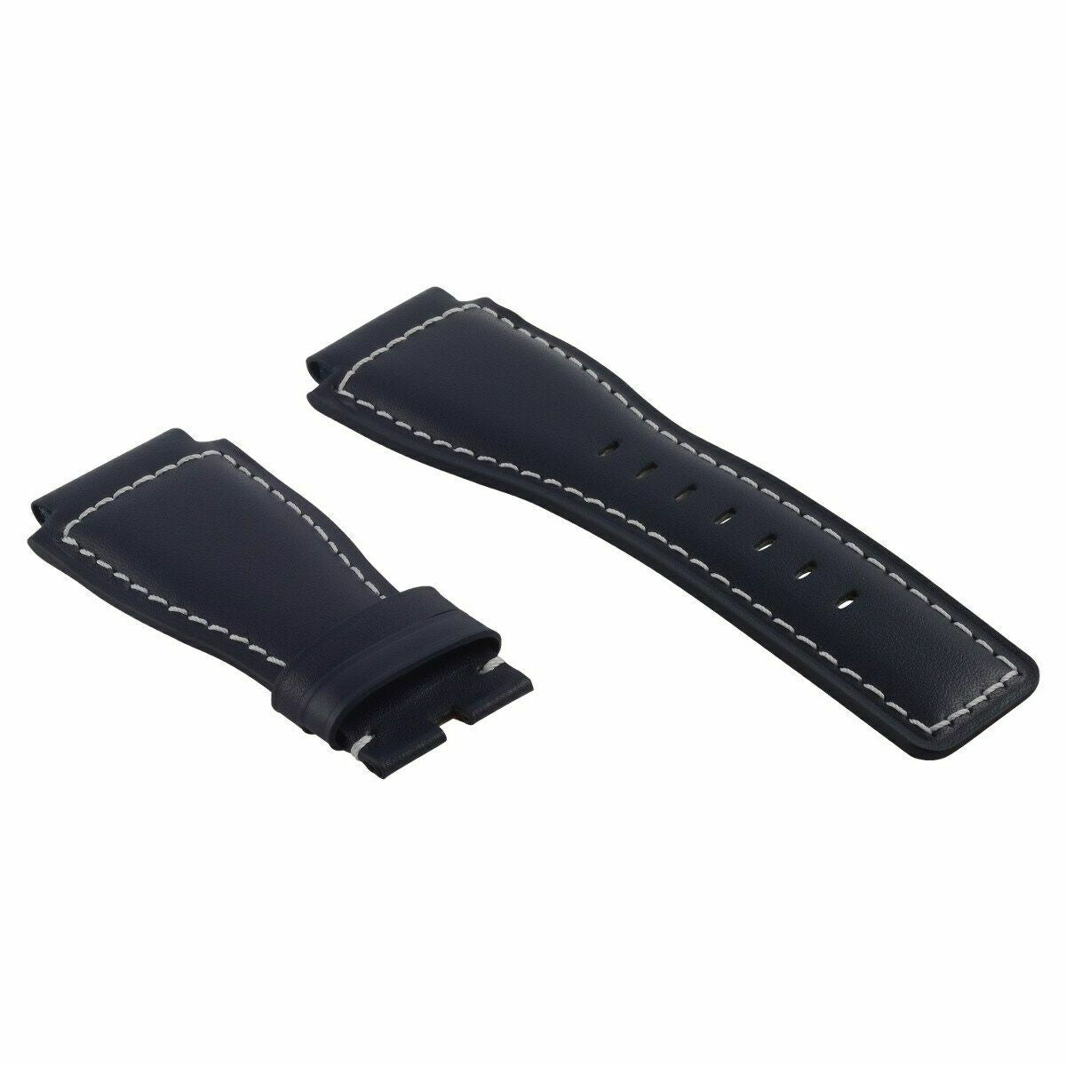 24MM GENUINE WATCH BAND STRAP SMOOTH BAND FOR BELL ROSS BR-01-BR-03 BLUE WS