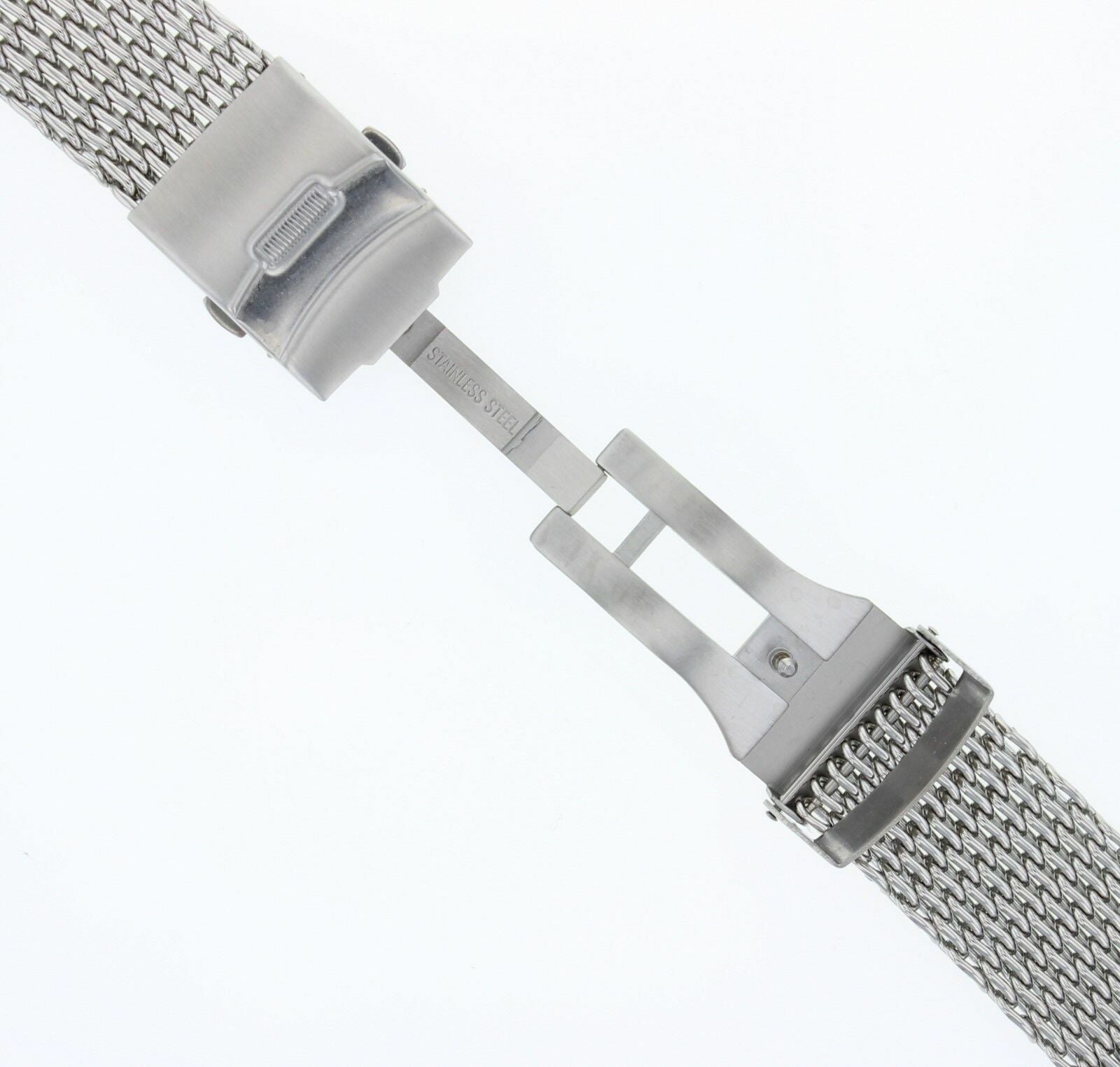 18-20-22-24mm HEAVY SHARK MESH BAND STAINLESS STEEL CLASP FOR SEIKO KINETIC TQ