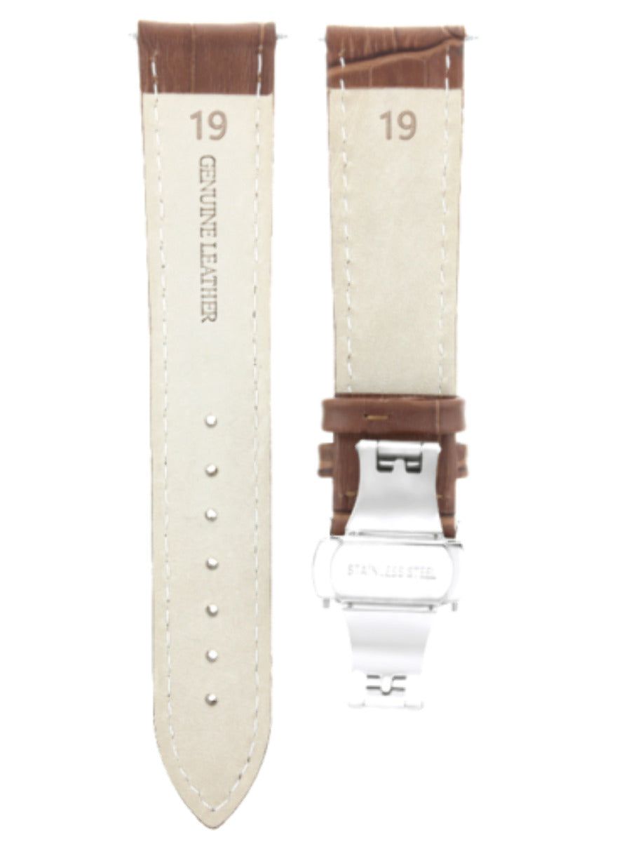 17,18,19,20,20,21,22,23,24MM LEATHER BAND STRAP CLASP FOR LONGINES WATCH, Tan, view 4