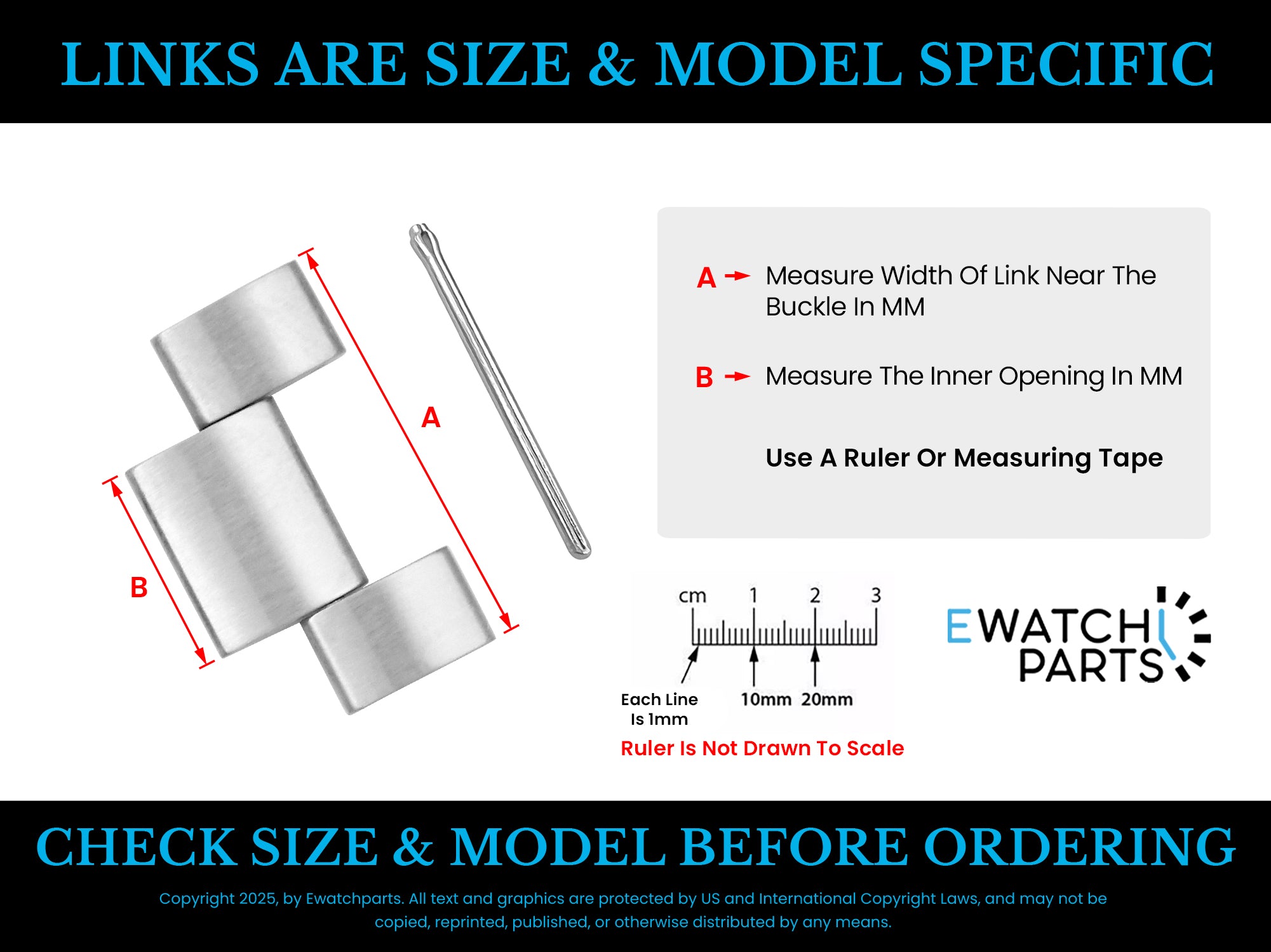 18MM WATCH BAND LINK FOR TAG HEUER WAC1111/1, WAC1112/0, WAC1112/1, WAC1113/0,