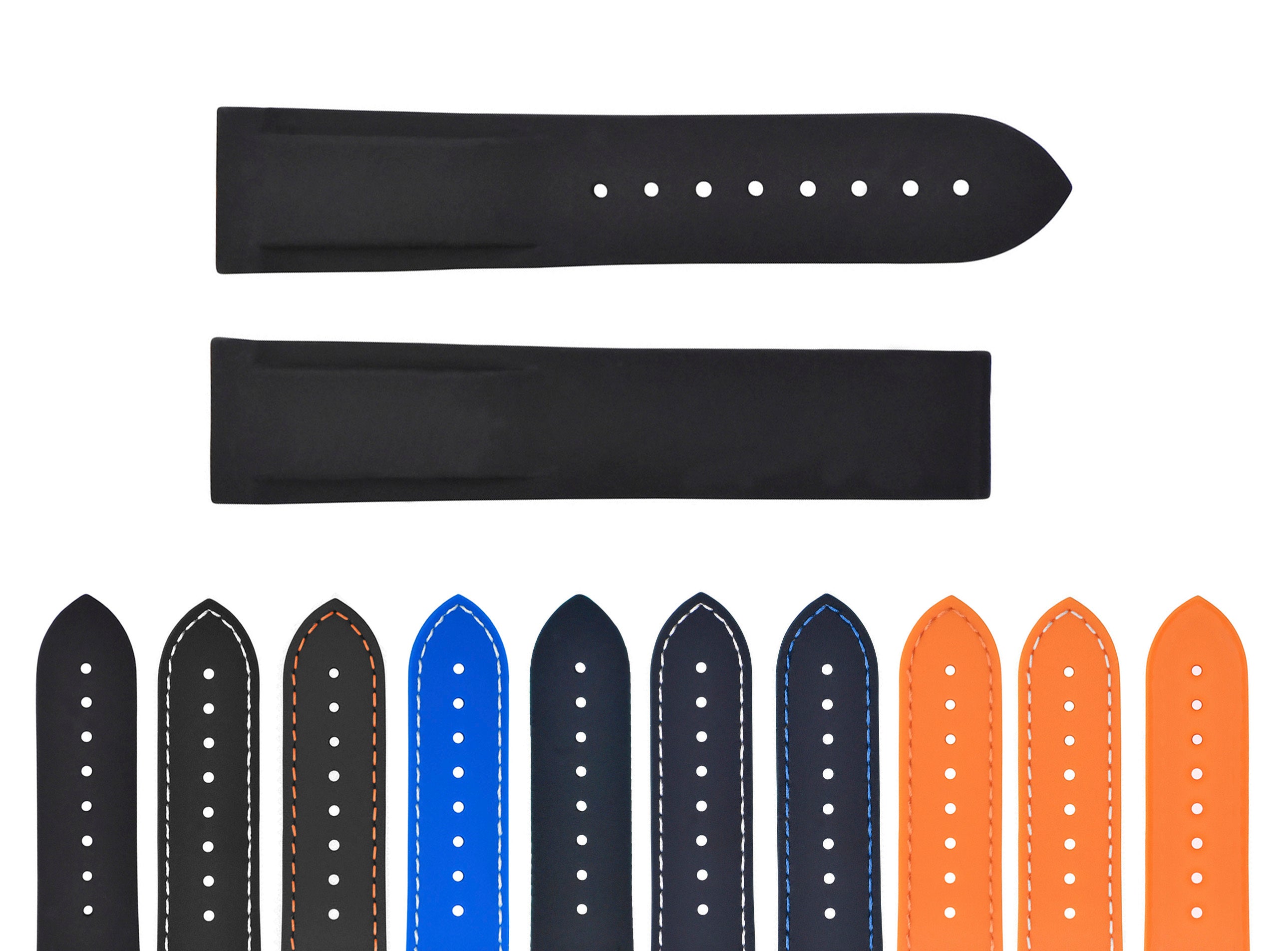 20MM 22MM RUBBER DIVER STRAP BAND FOR DEPLOYMENT CLASP OMEGA SEAMASTER CURVED END