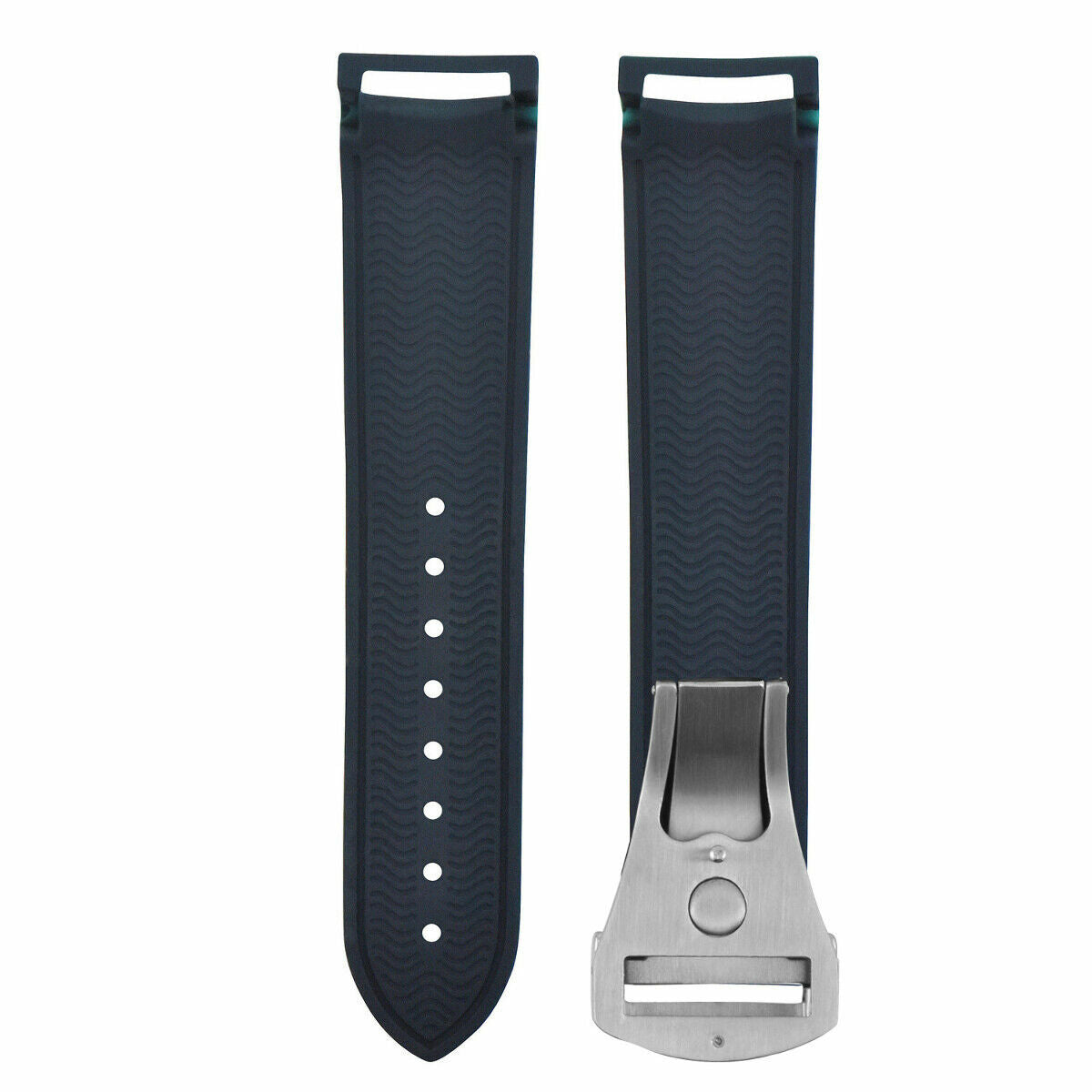 20MM 22MM RUBBER DIVER STRAP BAND 41MM + 45.5MM FOR OMEGA SEAMASTER CLASP CURVED