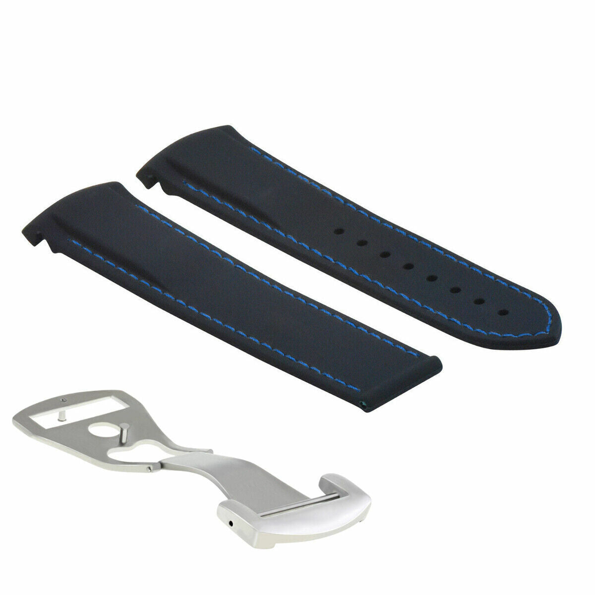 20MM 22MM RUBBER DIVER STRAP BAND 41MM + 45.5MM FOR OMEGA SEAMASTER CLASP CURVED