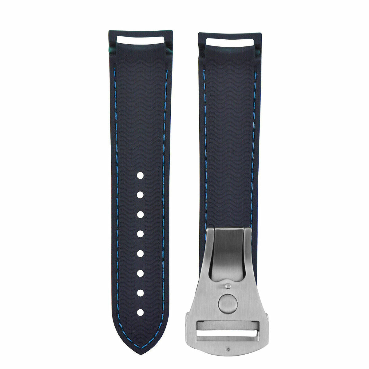 20MM 22MM RUBBER DIVER STRAP BAND 41MM + 45.5MM FOR OMEGA SEAMASTER CLASP CURVED