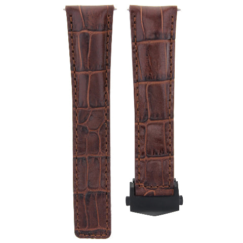 19mm Leather Watch Band Strap With Deployment Clasp For Tag Heuer Carrera, view 2