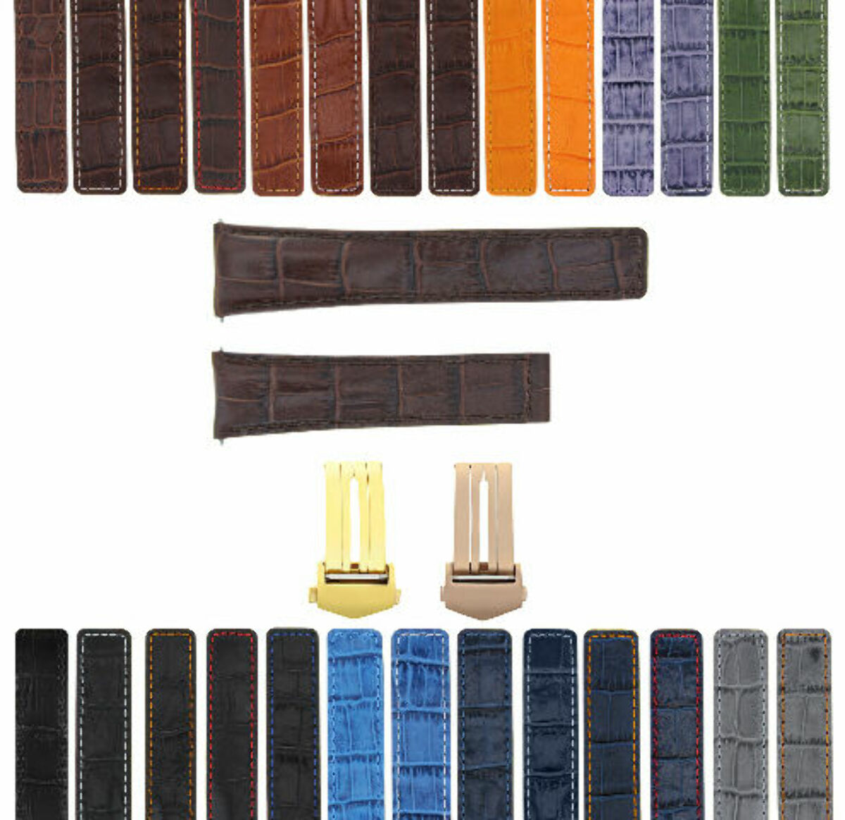 19MM LEATHER WATCH BAND STRAP DEPLOYMENT CLASP FOR TAG HEUER CARERRA 3TC