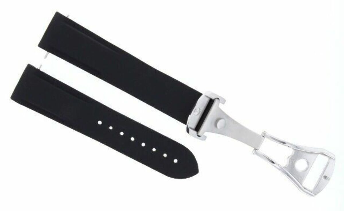 20-22MM RUBBER DIVER STRAP BAND FOR OMEGA SEAMASTER PLANET OCEAN CLASP CURVED END