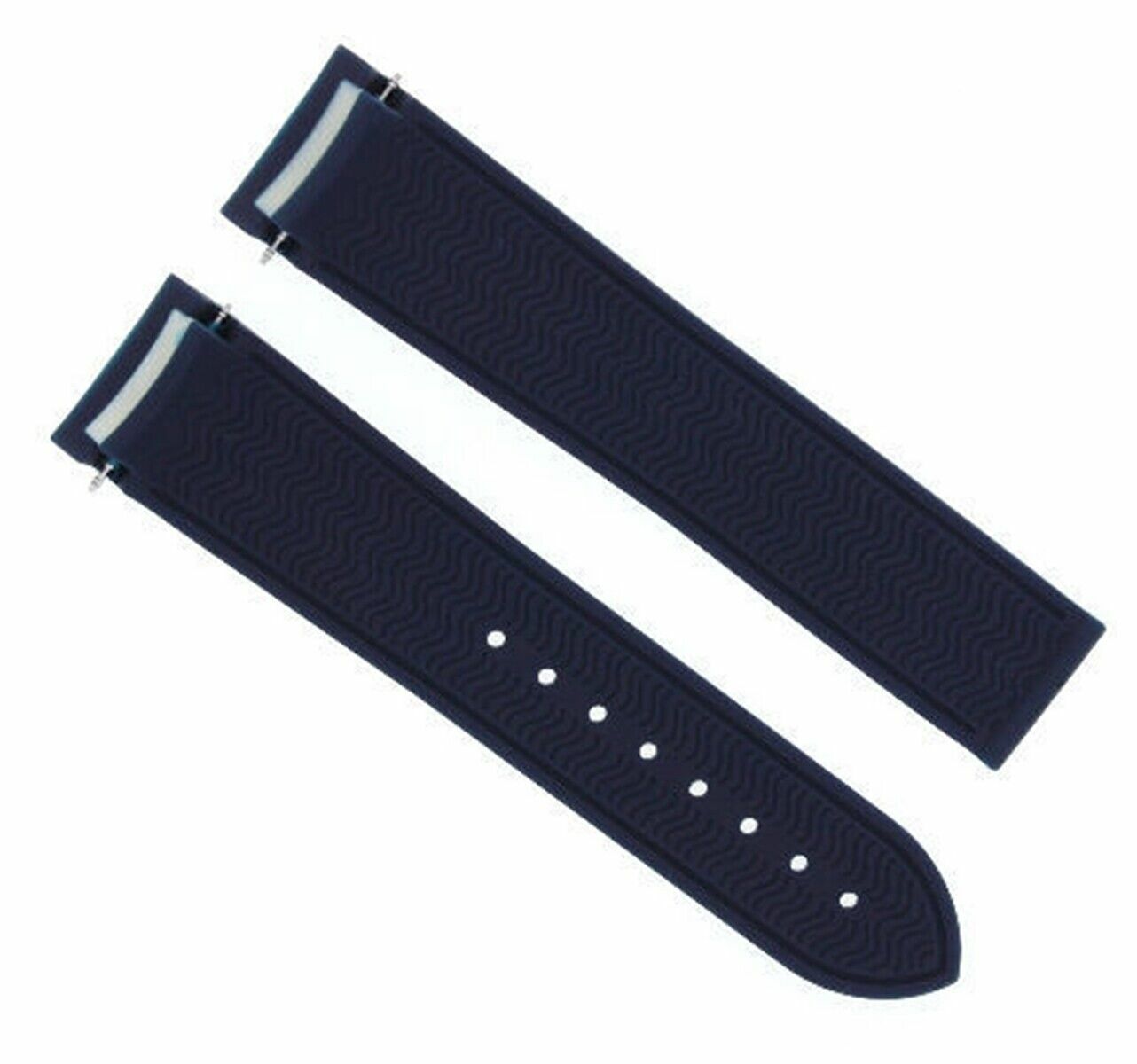 20-22MM RUBBER DIVER STRAP BAND FOR OMEGA SEAMASTER PLANET OCEAN CLASP CURVED END