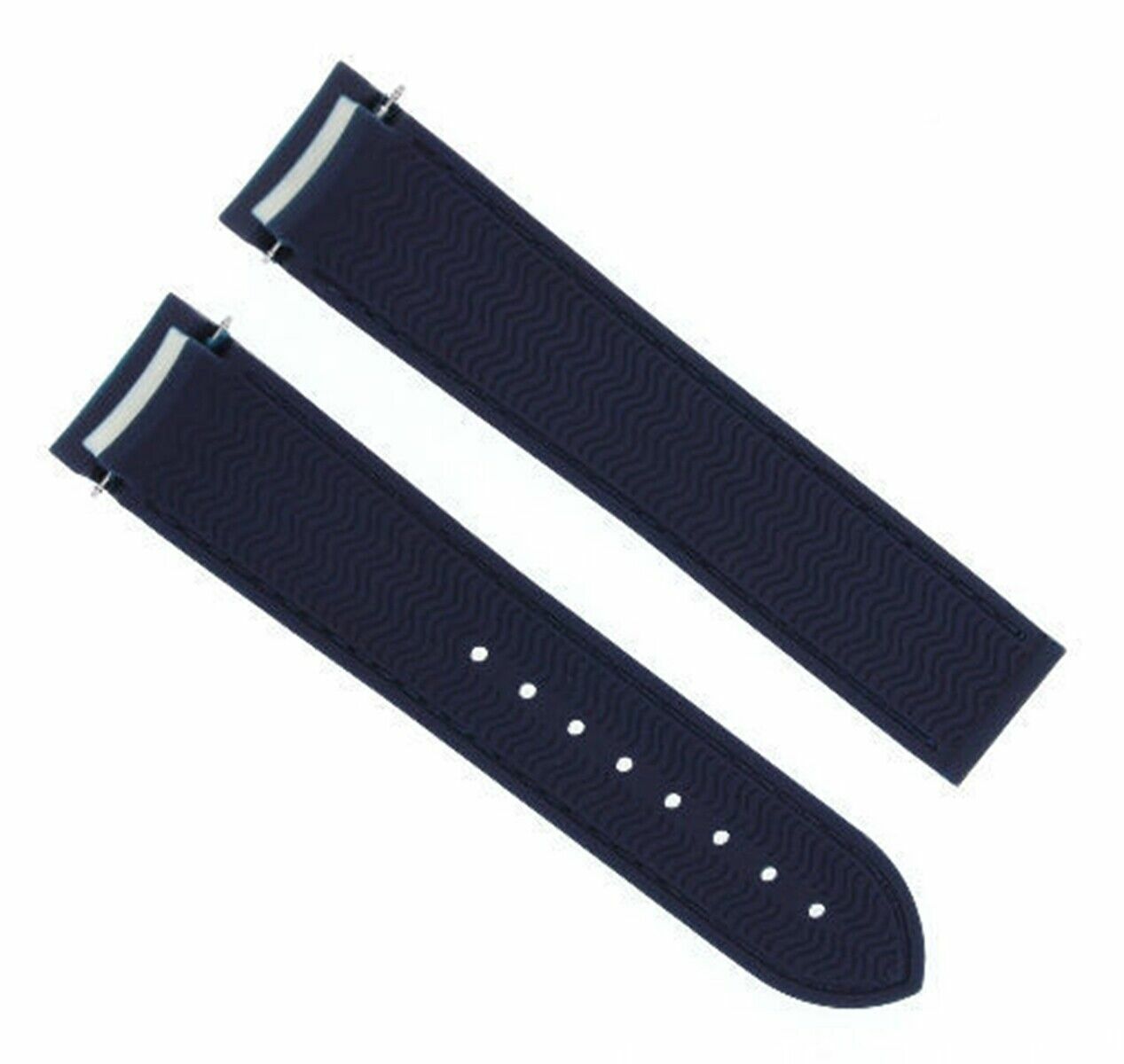 20-22MM RUBBER DIVER STRAP BAND FOR OMEGA SEAMASTER PLANET OCEAN CLASP CURVED END