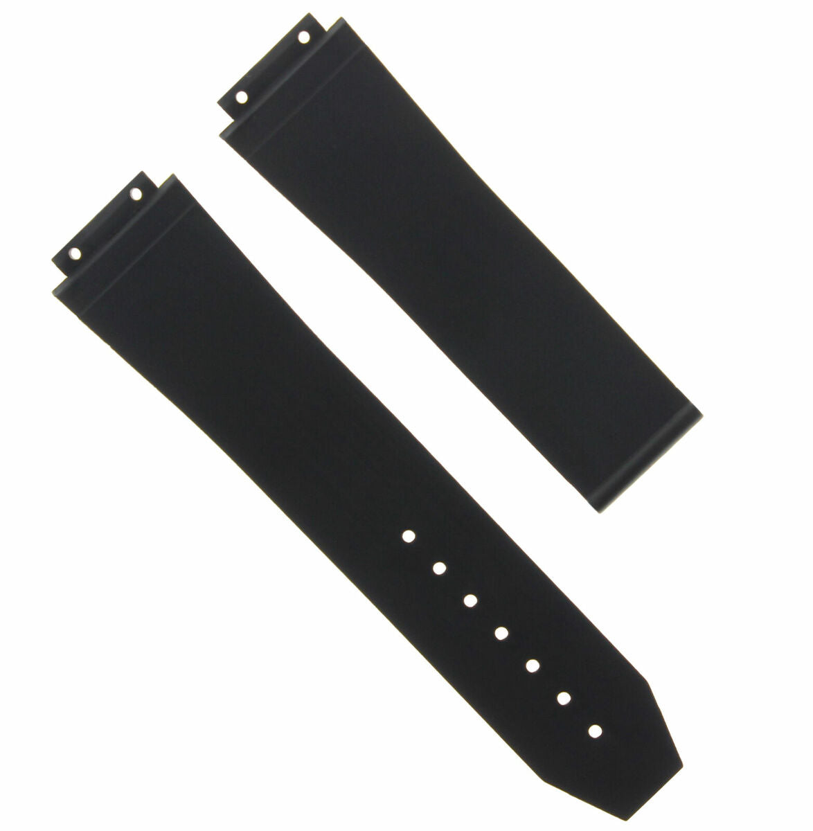 25MM RUBBER WATCH STRAP BAND FOR HUBLOT CERAMIC H BIG BANG WATCH BLACK +2 SCREW
