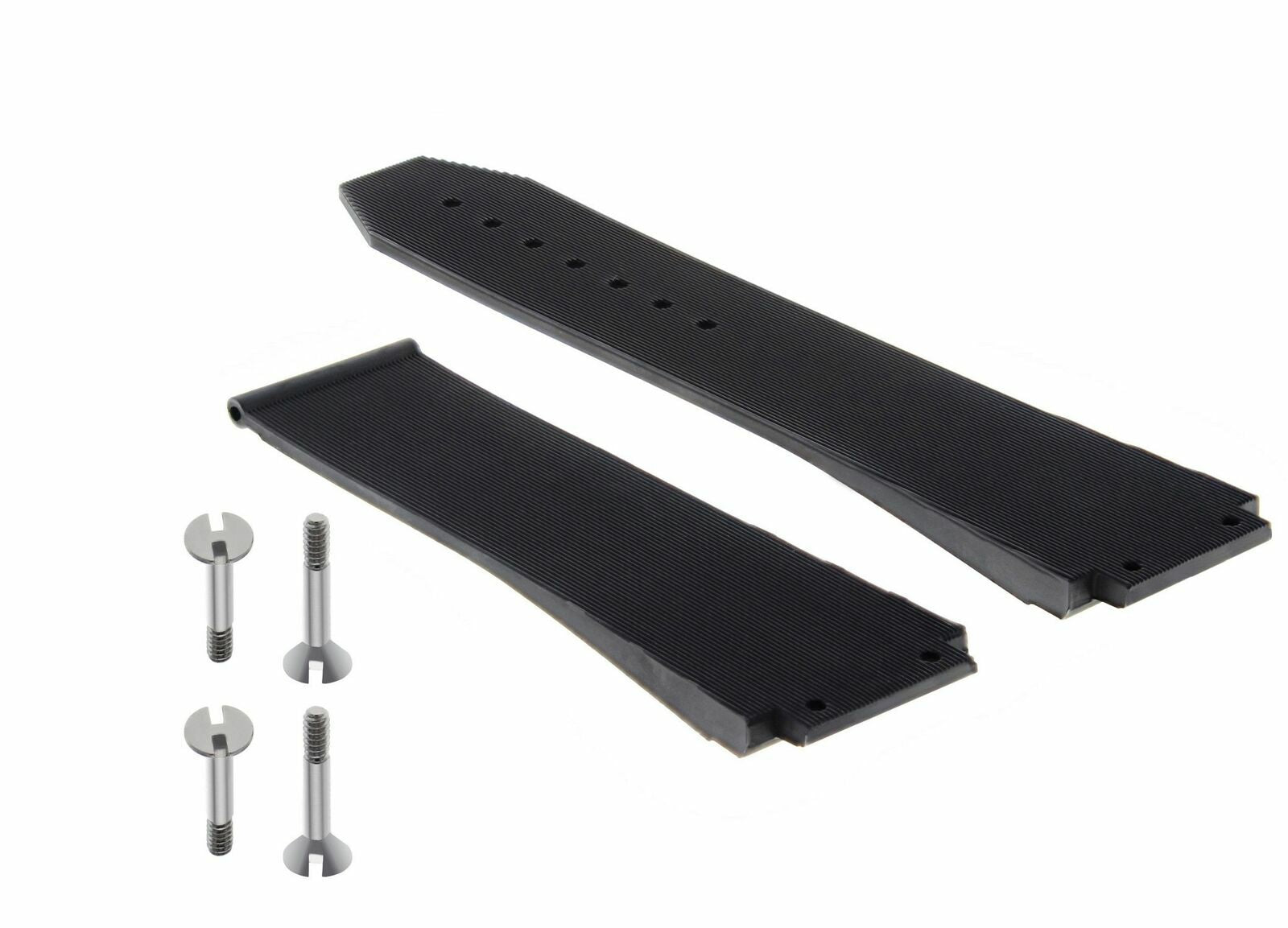 25MM RUBBER STRAP BAND DEPLOYMENT CLASP FOR HUBLOT H BIG BANG BLACK + 4 SCREW