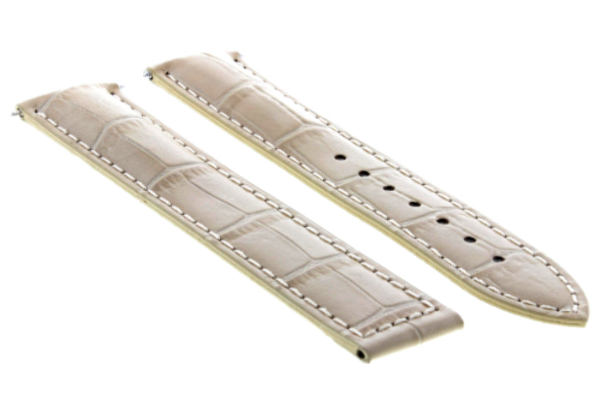 22MM GENUINE LEATHER STRAP BAND DEPLOYMENT CLASP FOR IWC PORTUGUESE  BEIGE WS