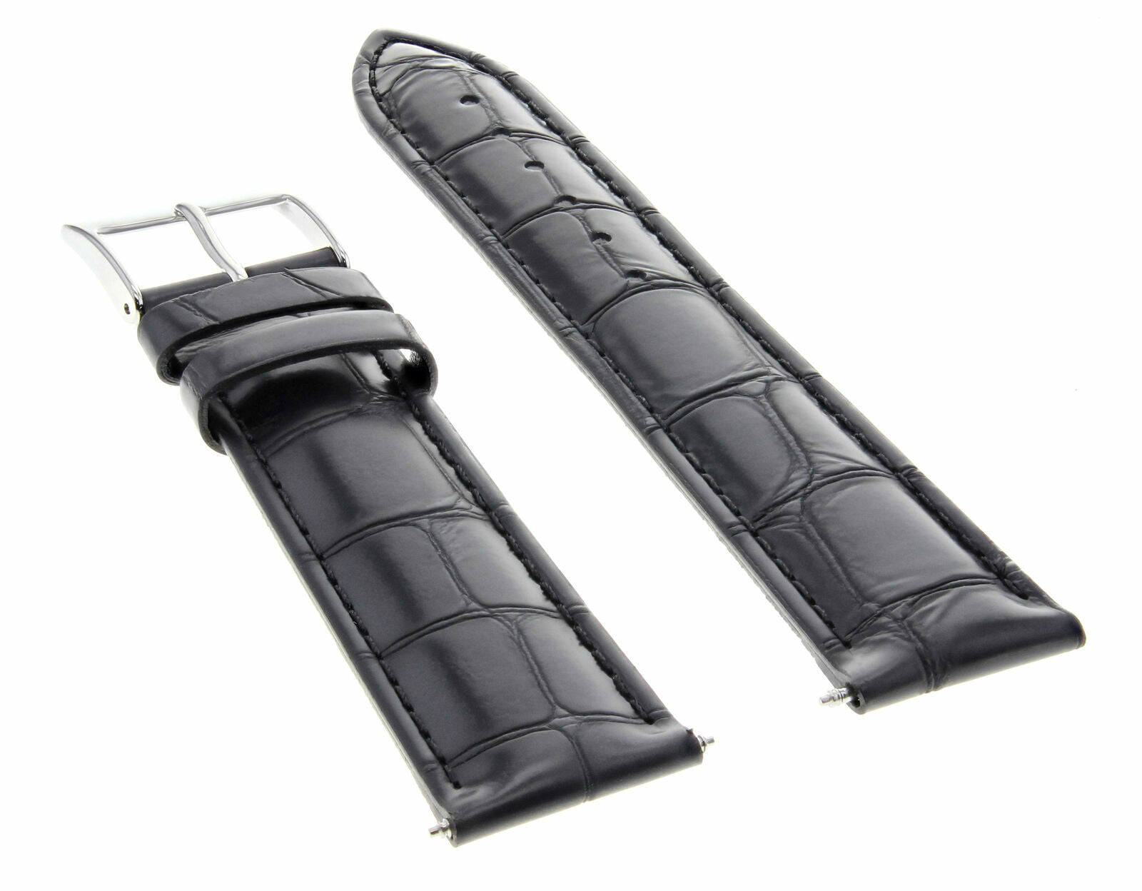 24MM ITALIAN NEW LEATHER WATCH BAND STRAP FOR GUESS WATCH BLACK