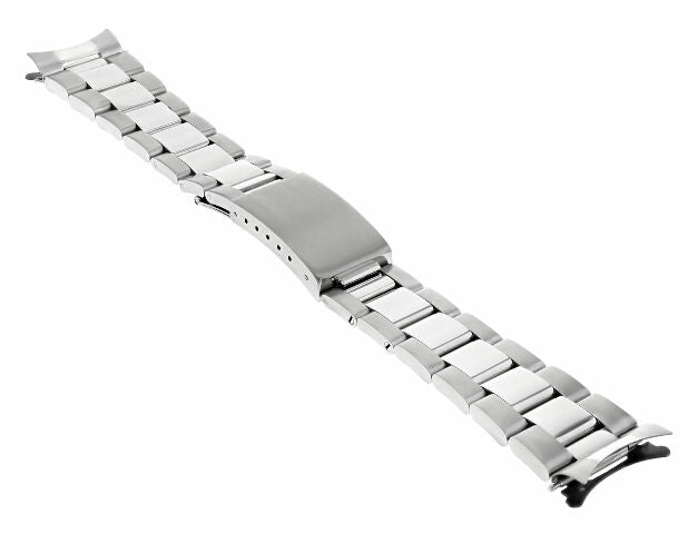 OYSTER WATCH BAND TAPERED FOR 34MM ROLEX DATE 1602 1603 SHINY/MATTE 19MM HEAVY