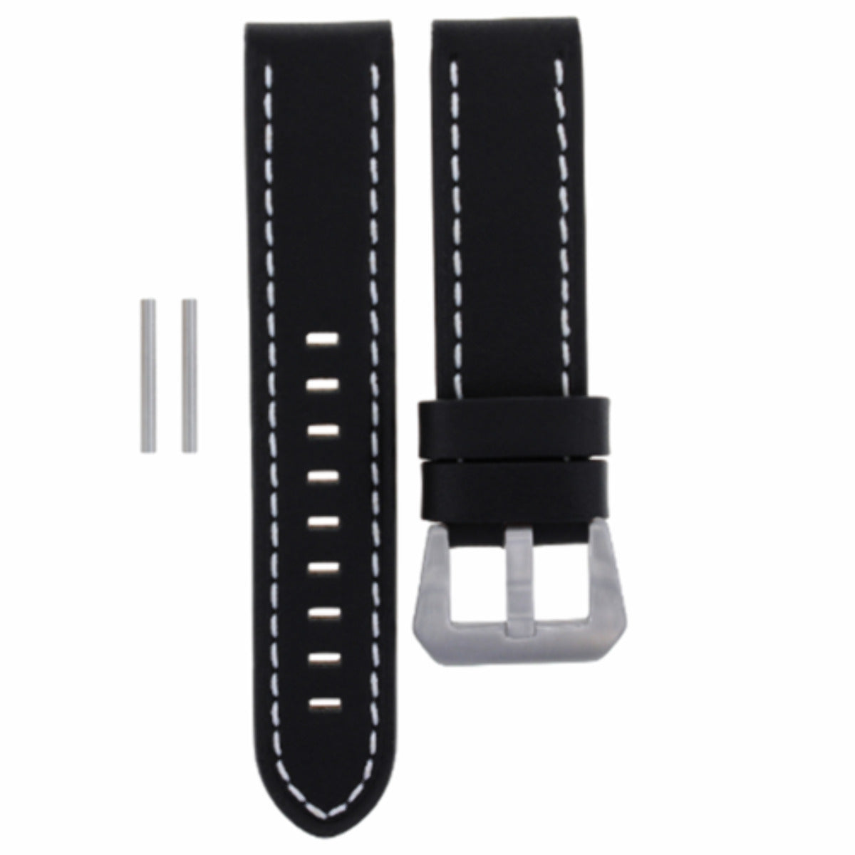22MM LEATHER WATCH BAND STRAP SMOOTH FOR PANERAI MARINA LUMINOR BLACK WS LONG