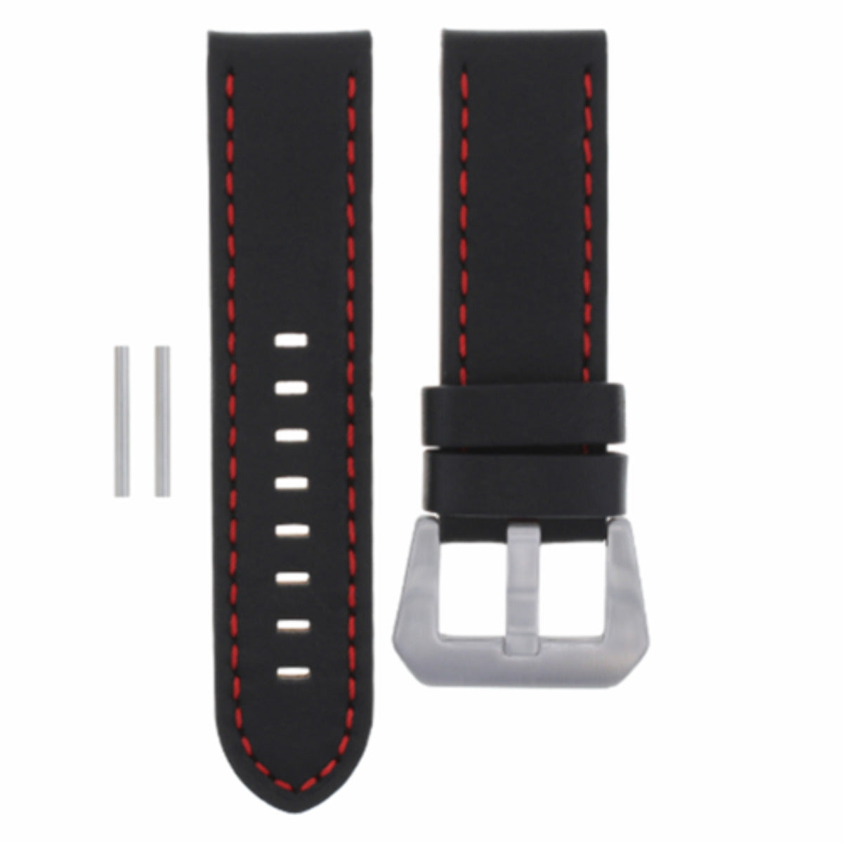 24MM PAM LEATHER WATCH BAND STRAP FOR 44MM PANERAI 88 562 441 90 104 BLACK RED