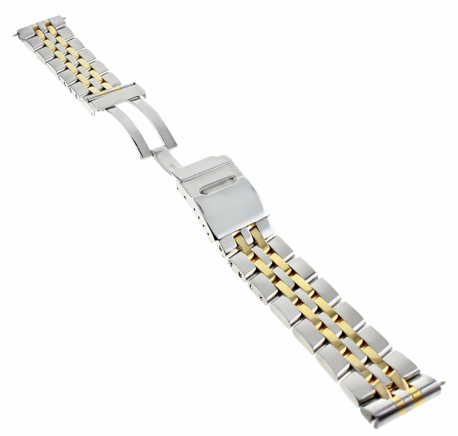 WATCH BAND BRACELET FOR BREITLING NAVITIMER SUPEROCEAN 24MM 5 LINK GOLD/STEEL