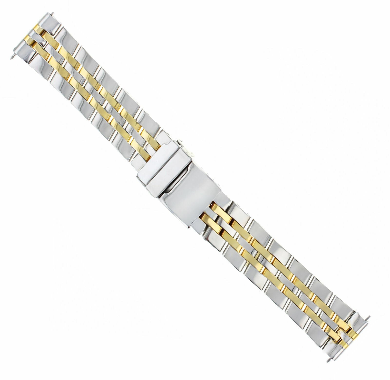 WATCH BAND BRACELET FOR BREITLING NAVITIMER SUPEROCEAN 24MM 5 LINK GOLD/STEEL