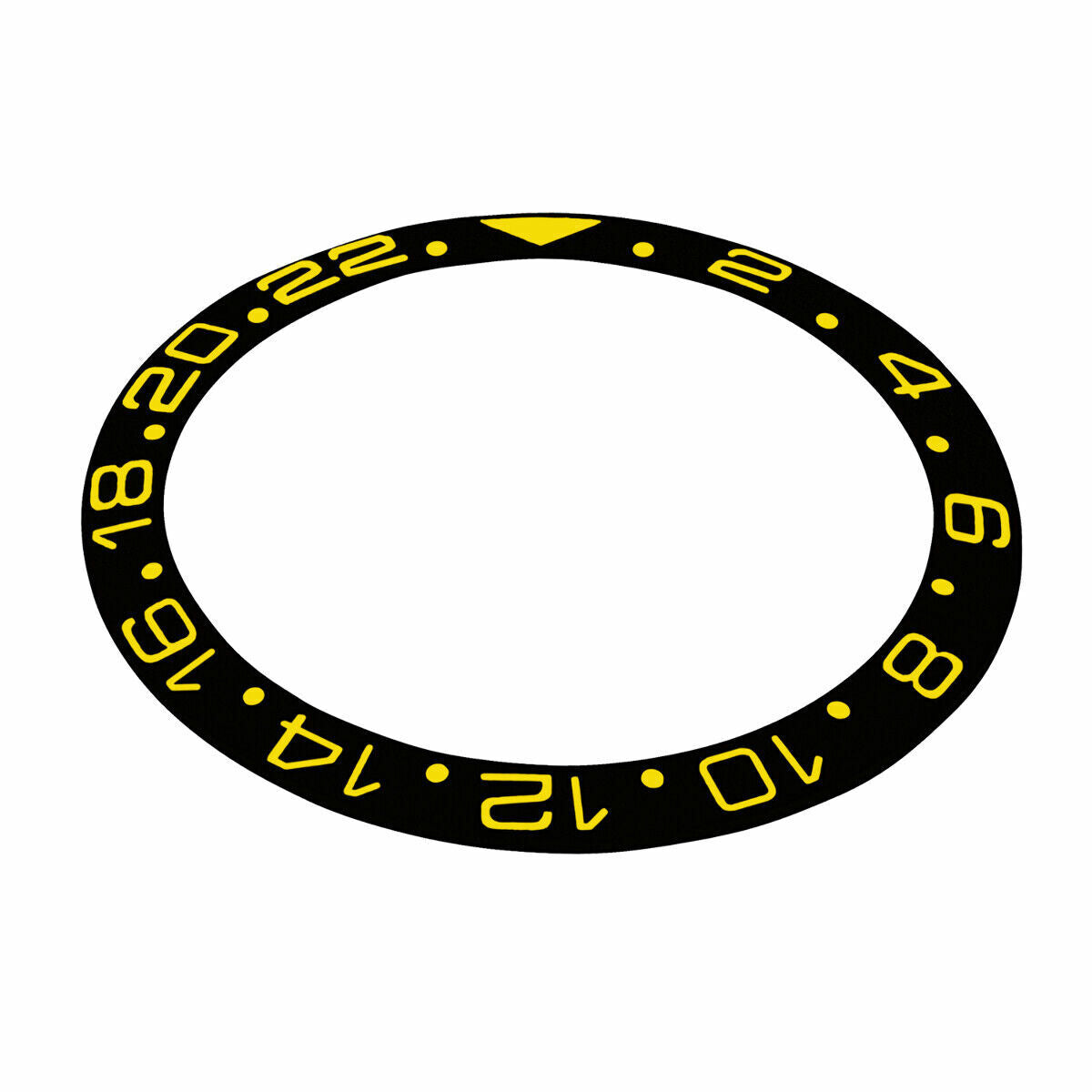 BEZEL INSERT CERAMIC FOR ROLEX GMT 16710,16713,16718 SAPPHIRE BLACK GOLD FONT