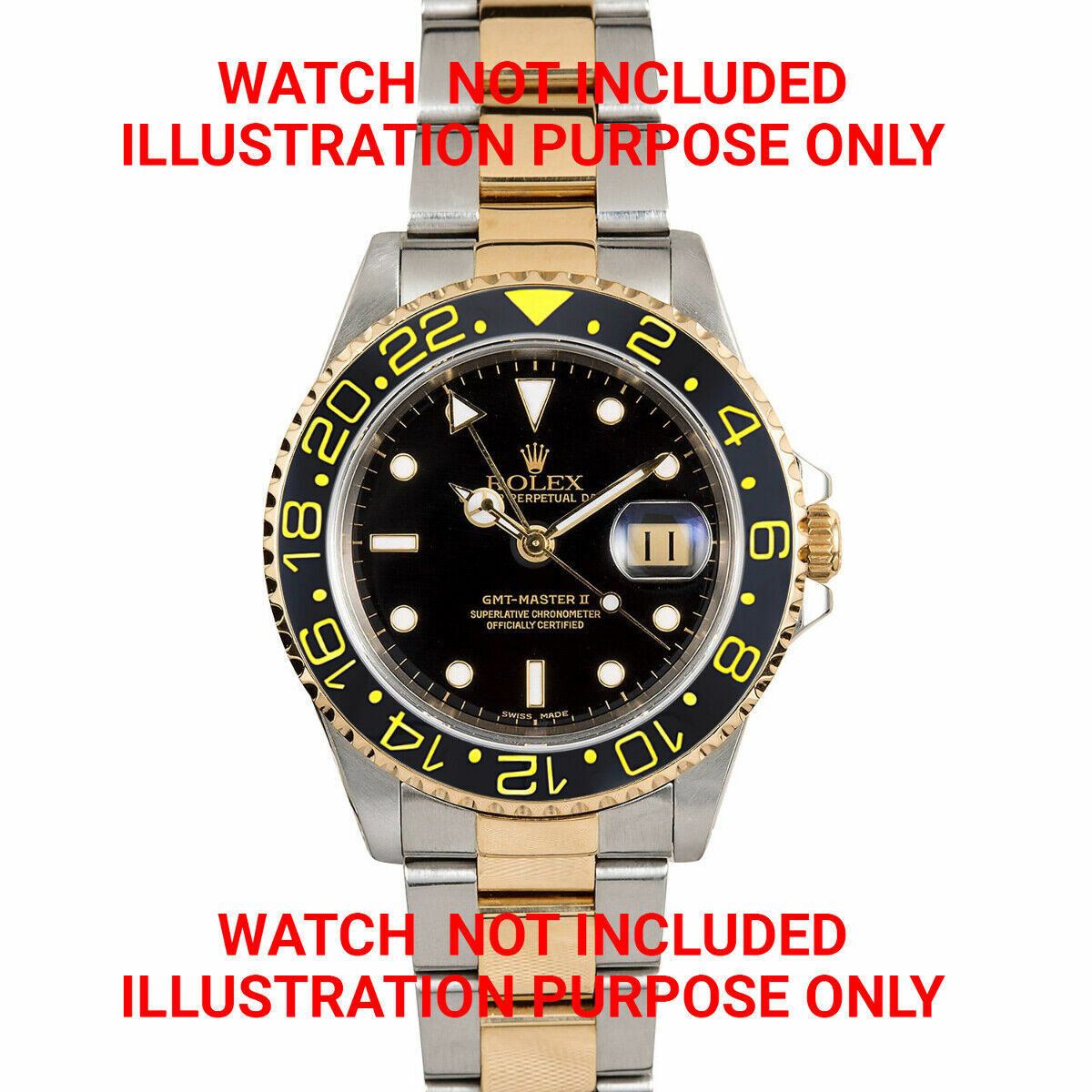 BEZEL INSERT CERAMIC FOR ROLEX GMT 16710,16713,16718 SAPPHIRE BLACK GOLD FONT