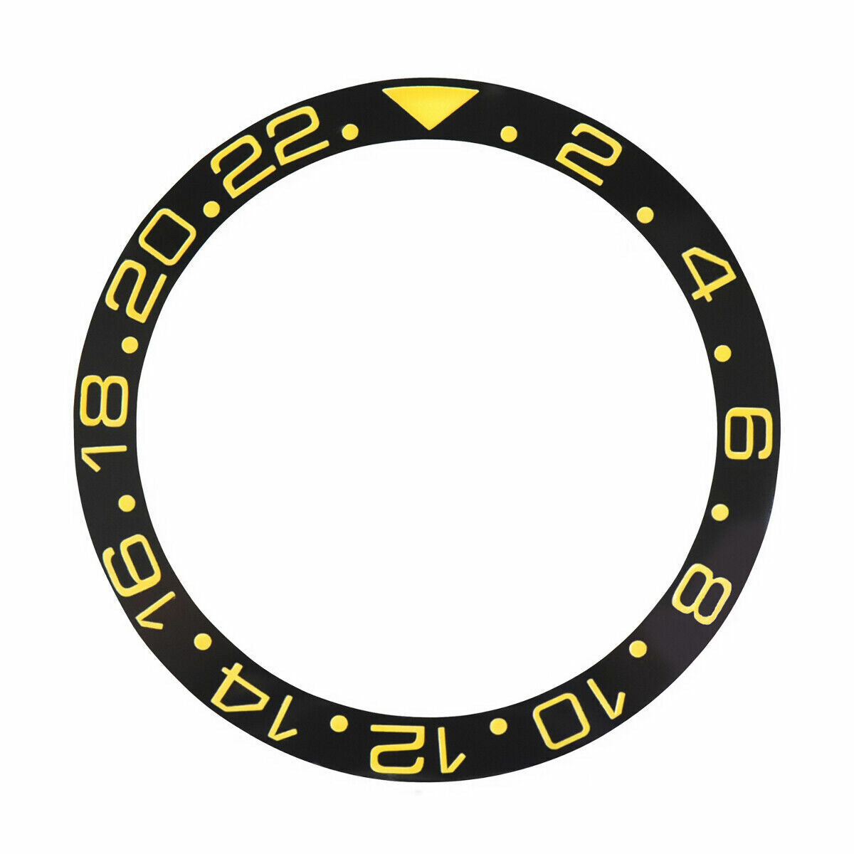 BEZEL INSERT CERAMIC FOR ROLEX GMT 16710,16713,16718 SAPPHIRE BLACK GOLD FONT