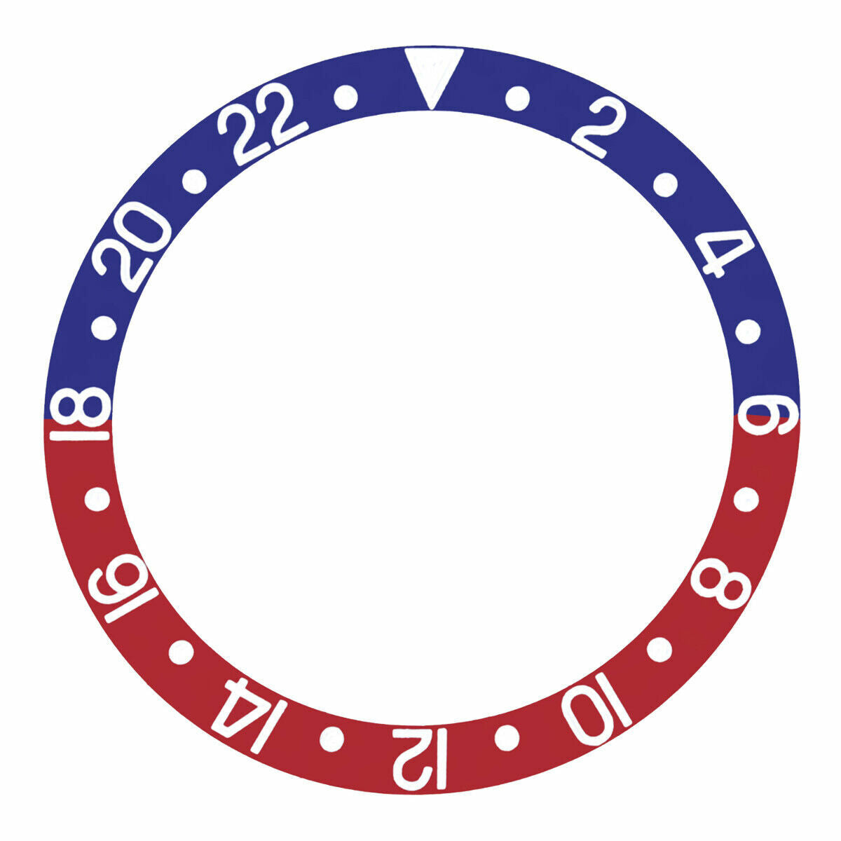 BEZEL INSERT ALUMINUM FOR ROLEX GMT 6542-1ST GEN NON-CROWN WATCH BLUE/RED PEPSI