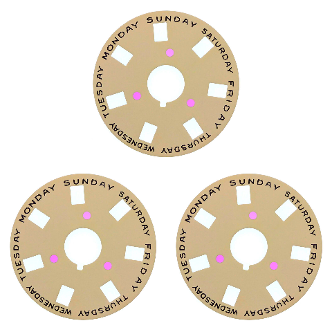 3 CALENDAR DAY DISC FOR ROLEX  PRESIDENT 1802 1803 1804 1805 1811 1815 CHAMPAGNE