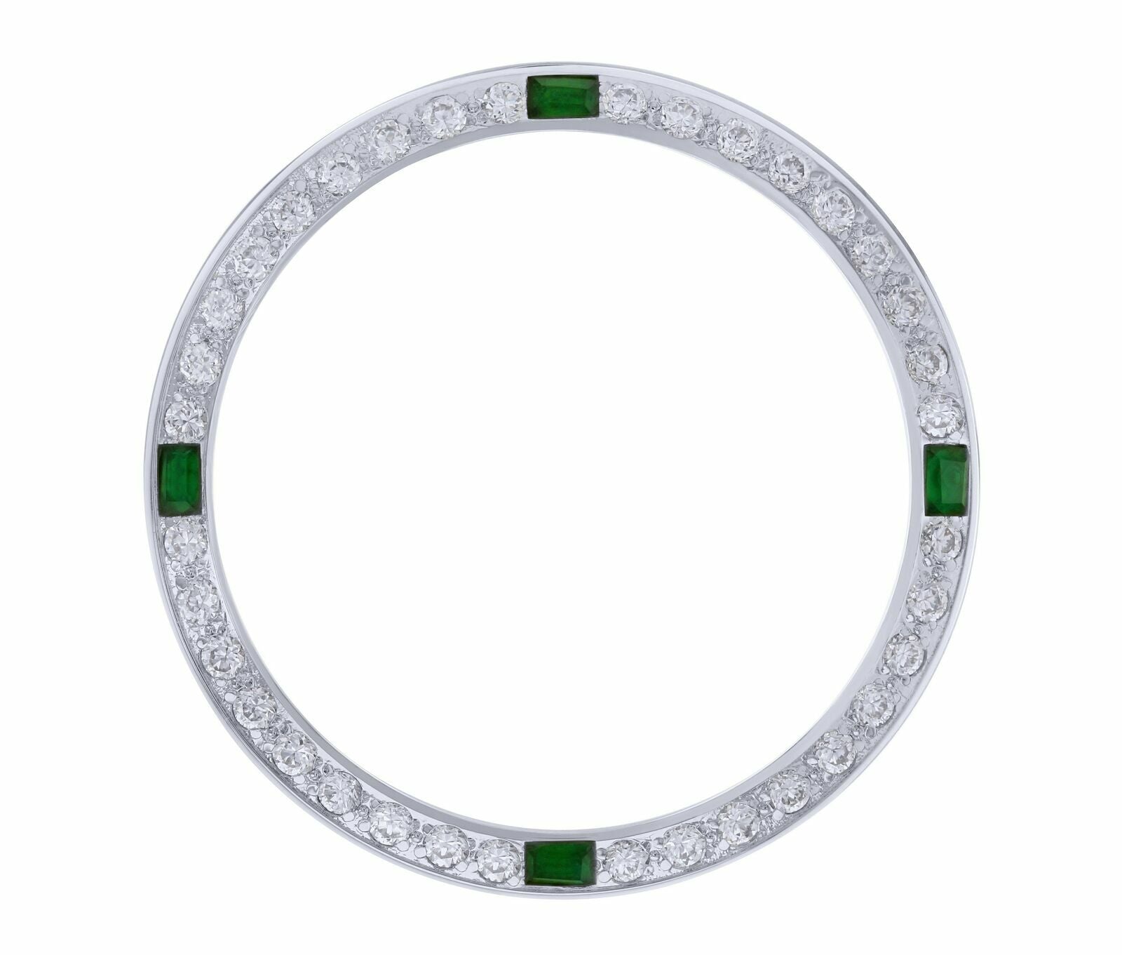 CREATED DIAMOND EMERALD BEZEL FOR 34MM ROLEX DATE AIRKING 5700 14000 14010 WHITE