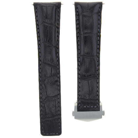 19MM LEATHER STRAP BAND FOR TAG HEUER 1500 WD1210 WD1211 WD1213 + CLASP BLACK