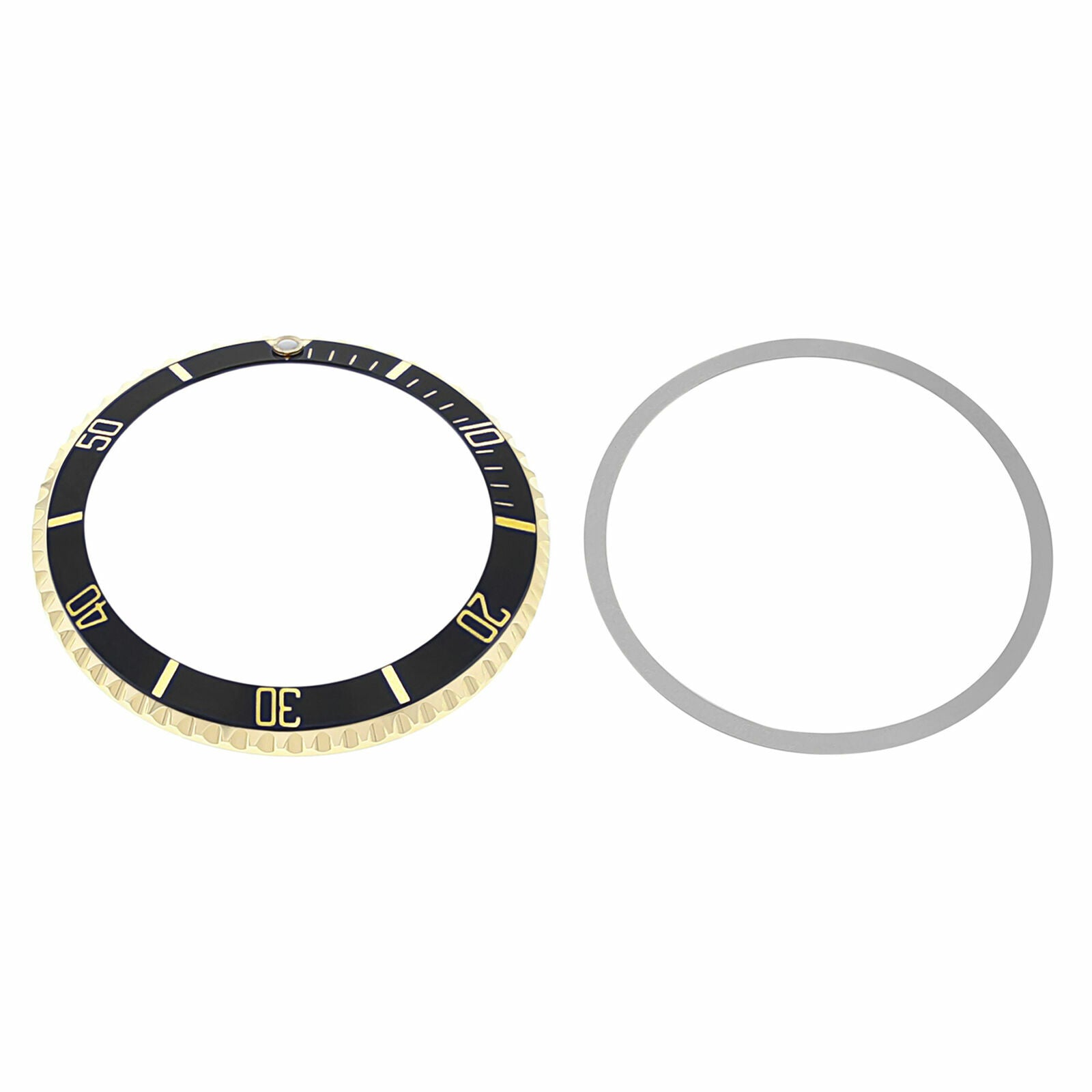 REAL GOLD ROTATING BEZEL & INSERT FOR ROLEX SUBMARINER 18K 5513 5512 1680 BLACK