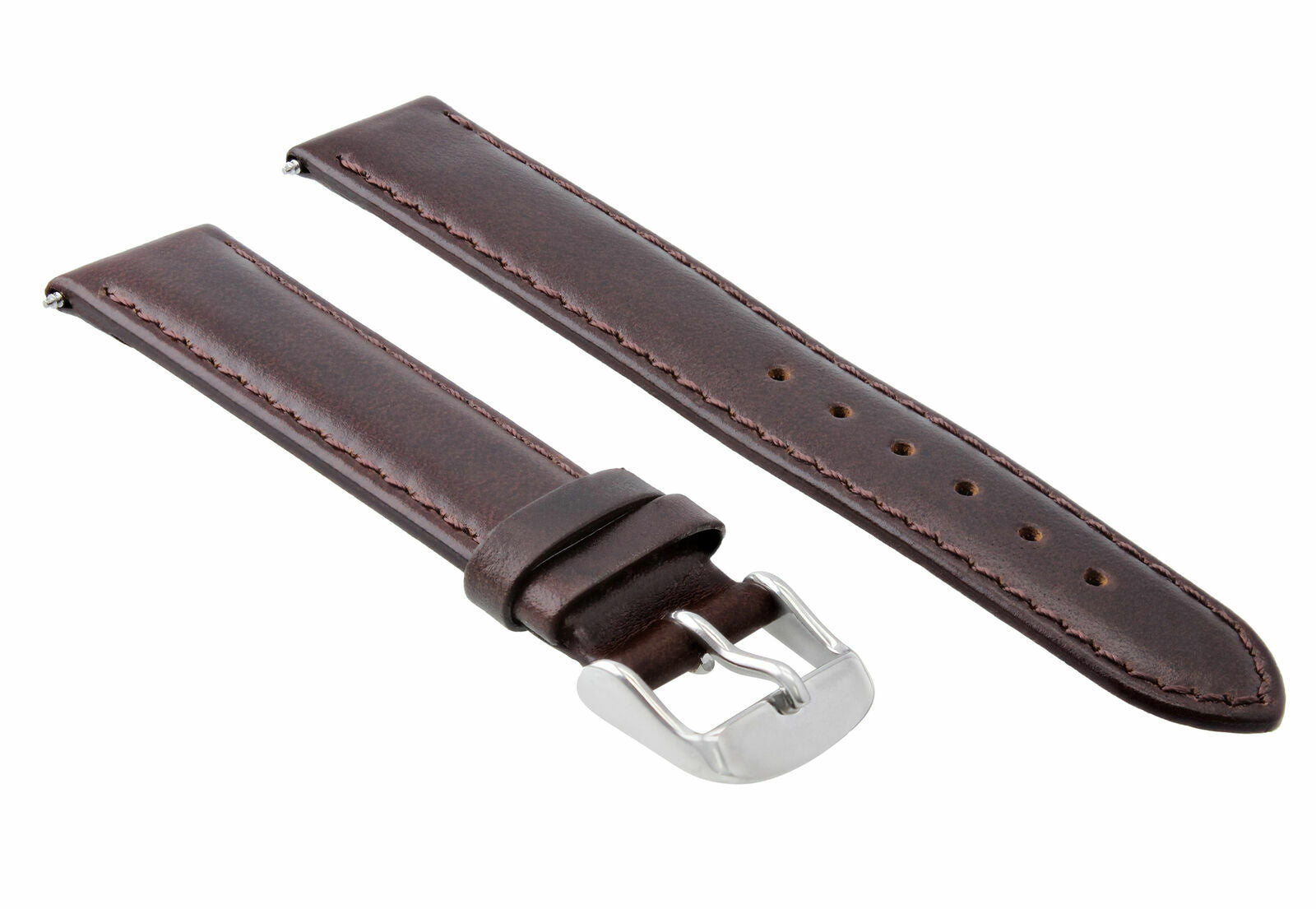 18MM SMOOTH LEATHER STRAP BAND FOR BREITLING PILOT WATCH WATERPROOF DARK BROWN