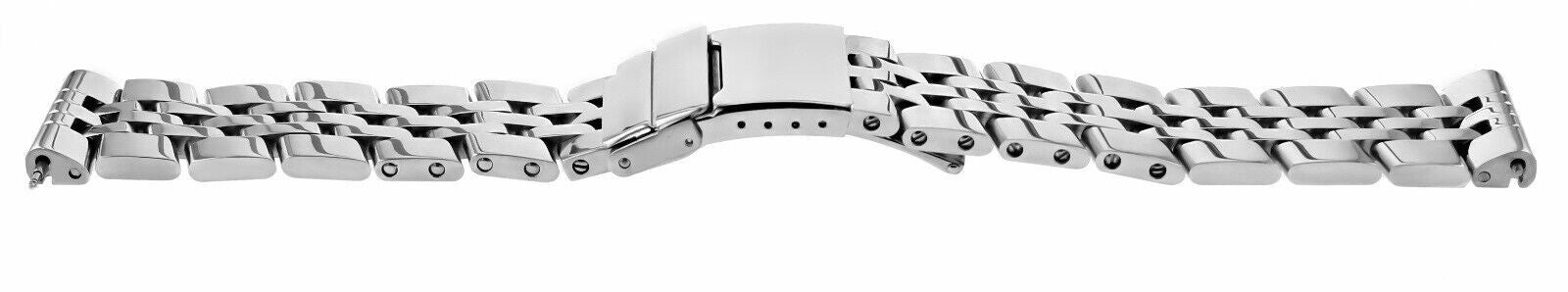 PILOT WATCH BAND 22MM SHINY BRACELET FIT BREITLING 5 LINK POLISH ROUND END