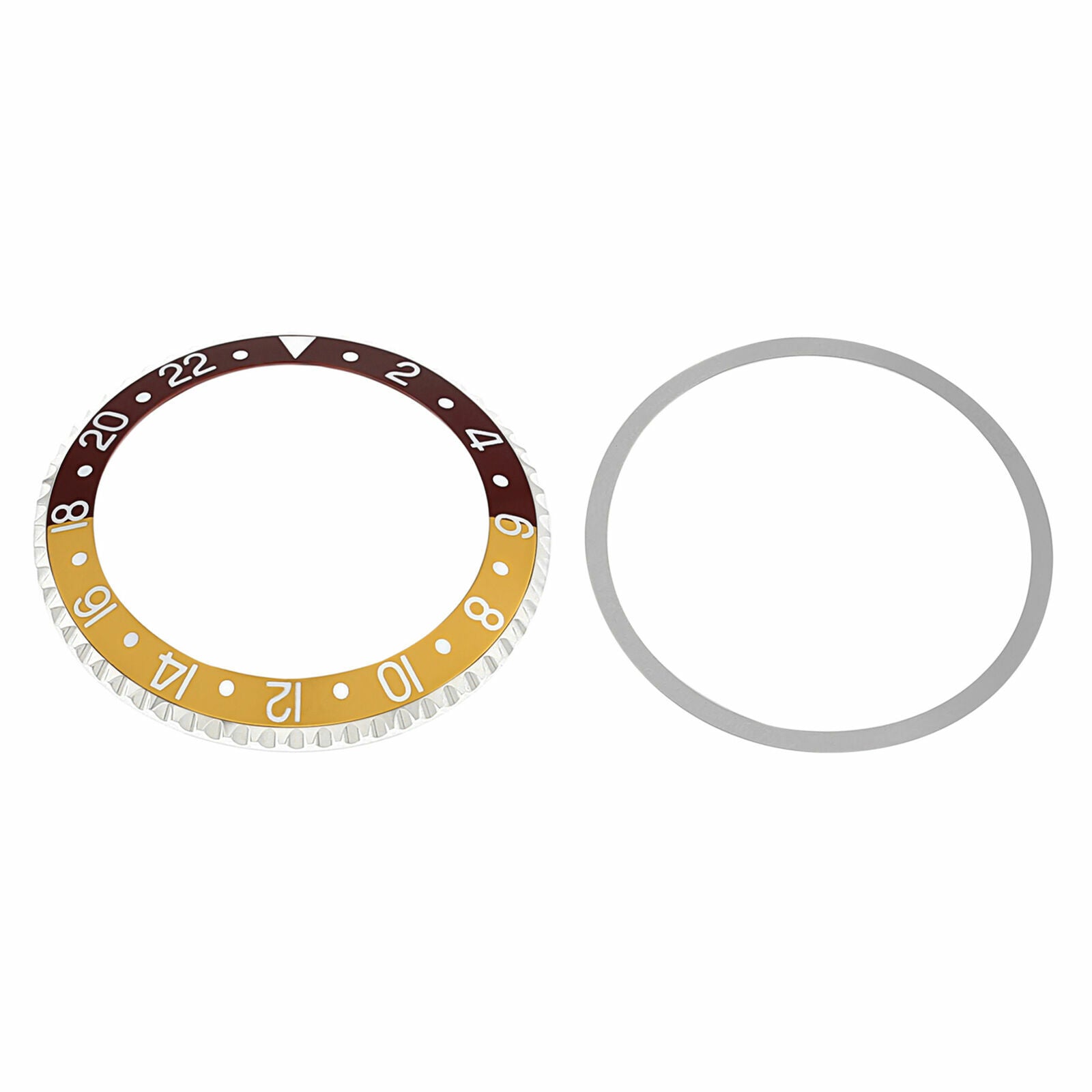 BEZEL & INSERT FOR ROLEX GMT 1670 1675 16750 16753 BROWN/GOLD SILVER FONT INSTAL