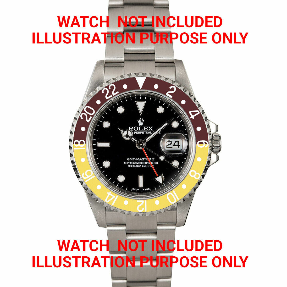 BEZEL & INSERT FOR ROLEX GMT 1670 1675 16750 16753 BROWN/GOLD SILVER FONT INSTAL