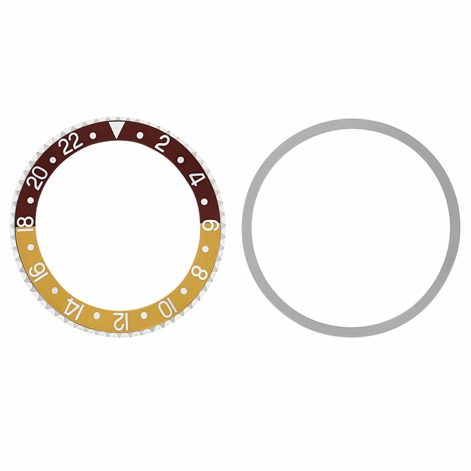 BEZEL & INSERT FOR ROLEX GMT 1670 1675 16750 16753 BROWN/GOLD SILVER FONT INSTAL