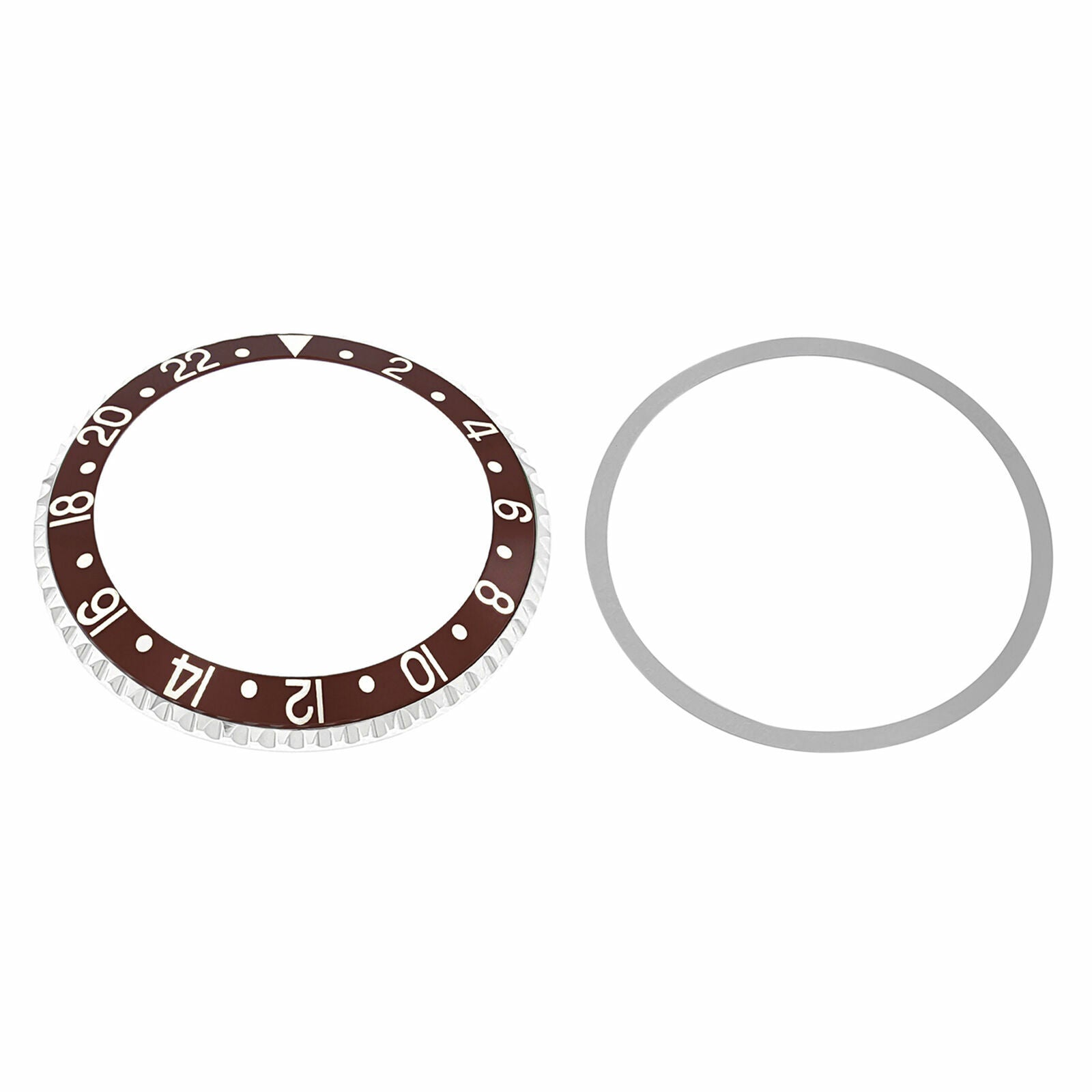 BEZEL & INSERT FOR ROLEX GMT 1670, 1675, 16750, 16753 16758 BROWN SILVER FONTS