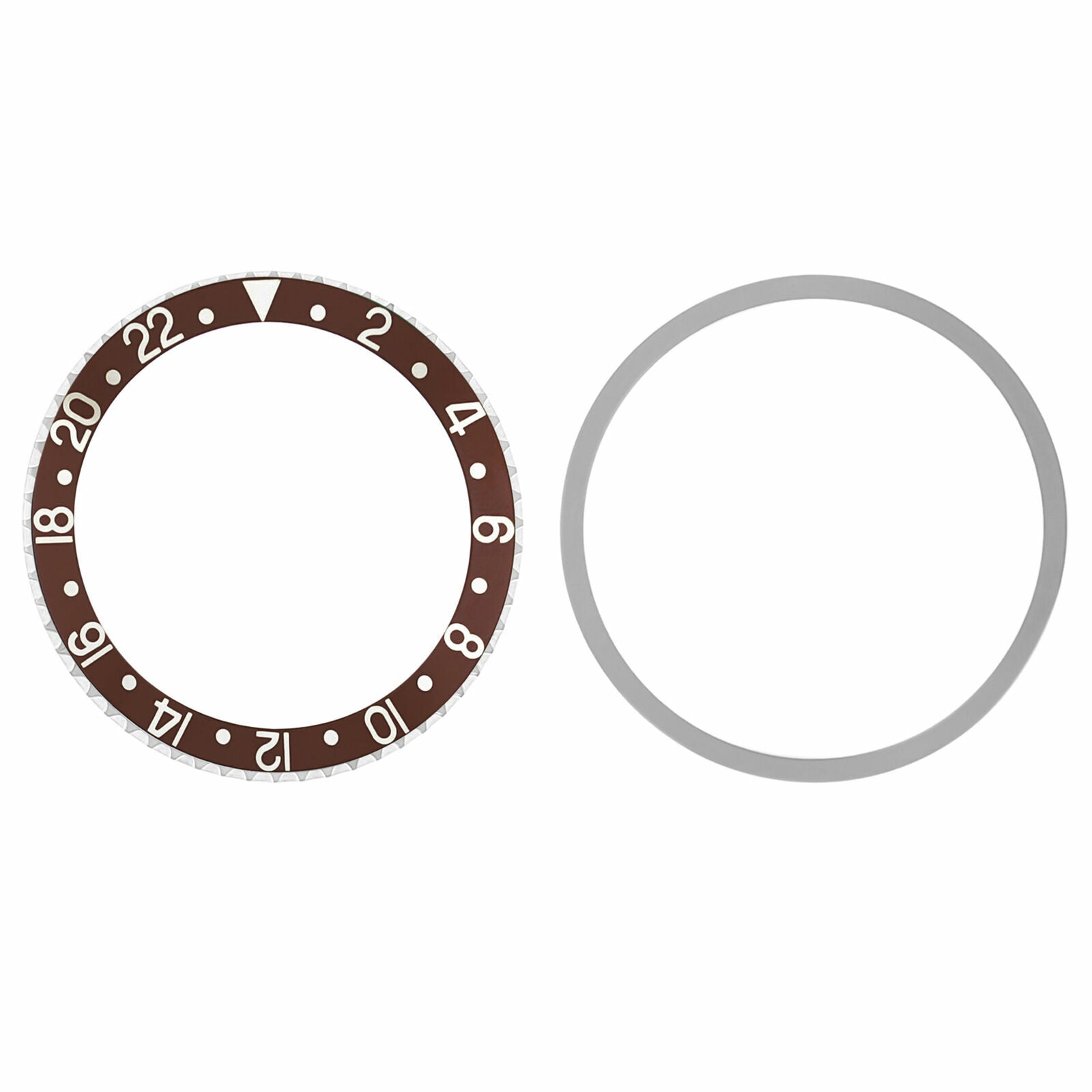 BEZEL & INSERT FOR ROLEX GMT 1670, 1675, 16750, 16753 16758 BROWN SILVER FONTS