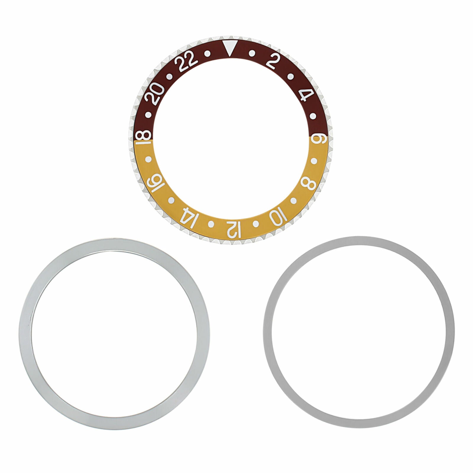 ROTATING BEZEL + INSERT FOR ROLEX GMT 1670 1675 16750 16753 16758 BROWN/GOLD SIL