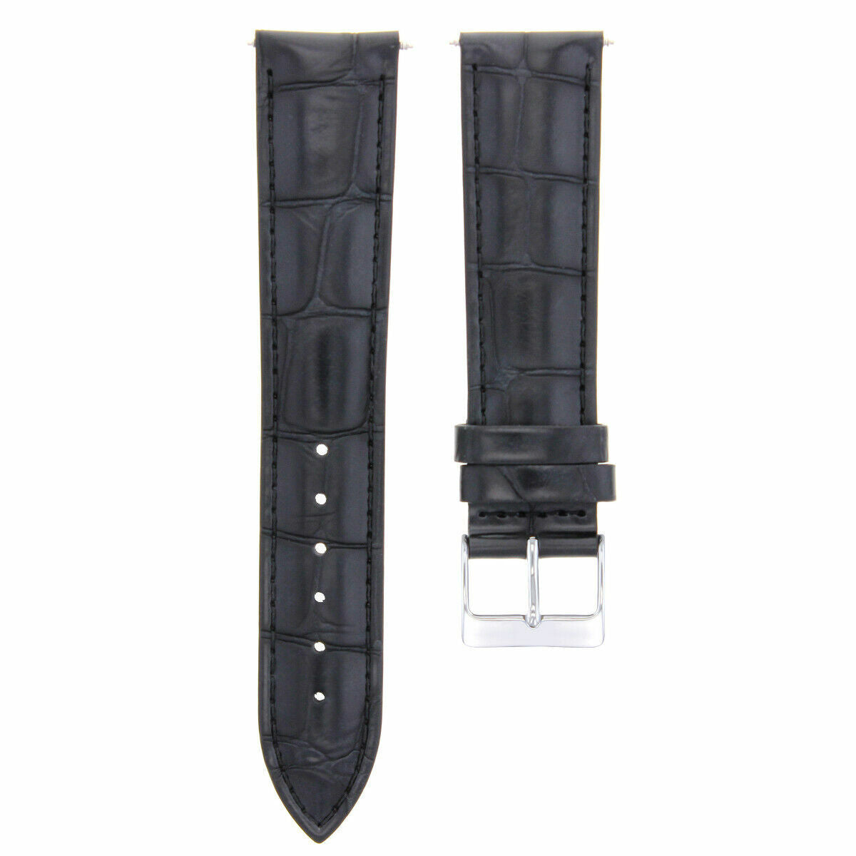 18MM ITALIAN LEATHER WATCH BAND STRAP FOR MIDSIZE OMEGA SPEEDMASTER MOON BLACK