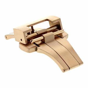22MM DEPLOYMENT LEATHER BAND CLASP 24MM STRAP BUCKLE FIT PANERAI PAM 44MM ROSE