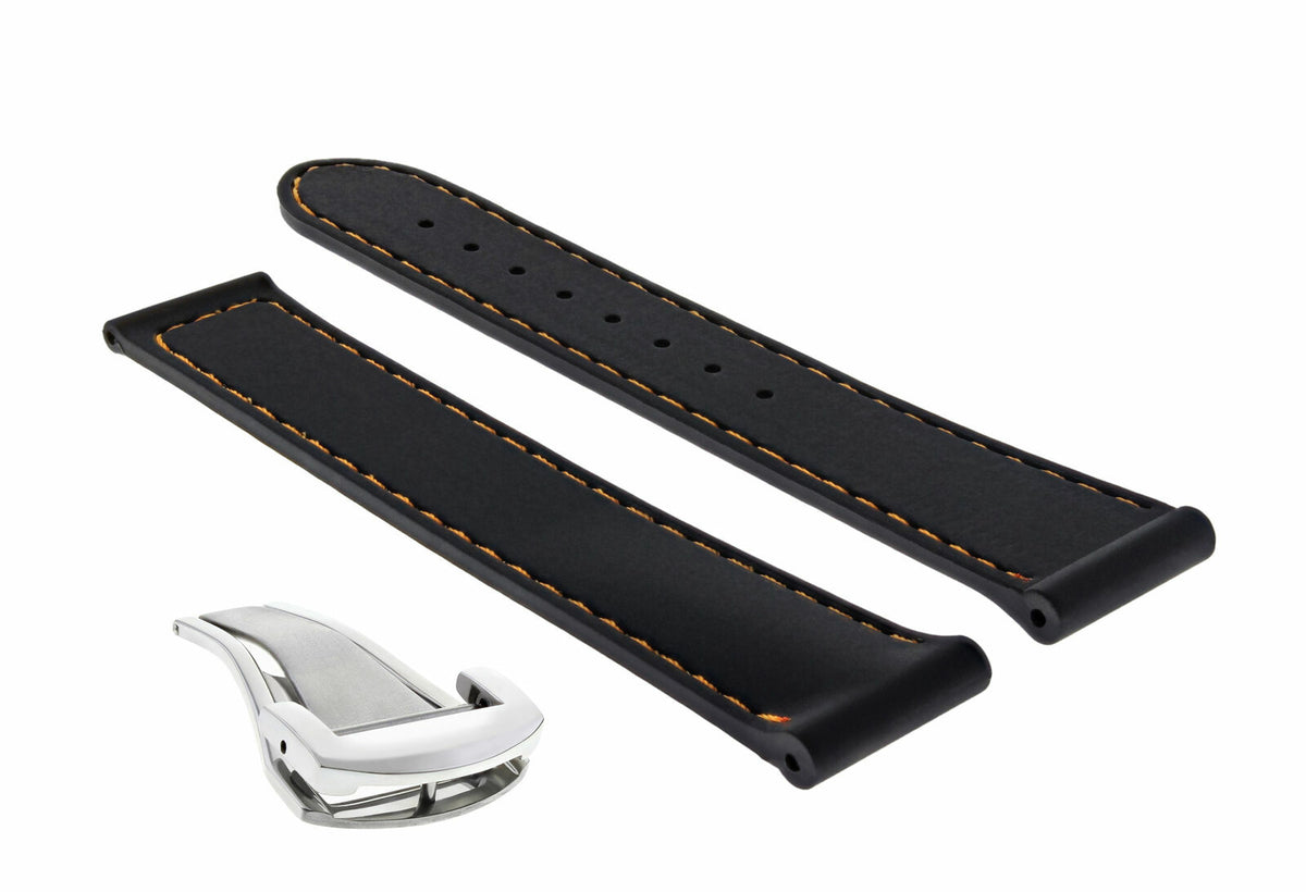 20MM Rubber Watch Band Strap for 41MM Omega Seamaster Planet Ocean Speedmaster - No Buckle