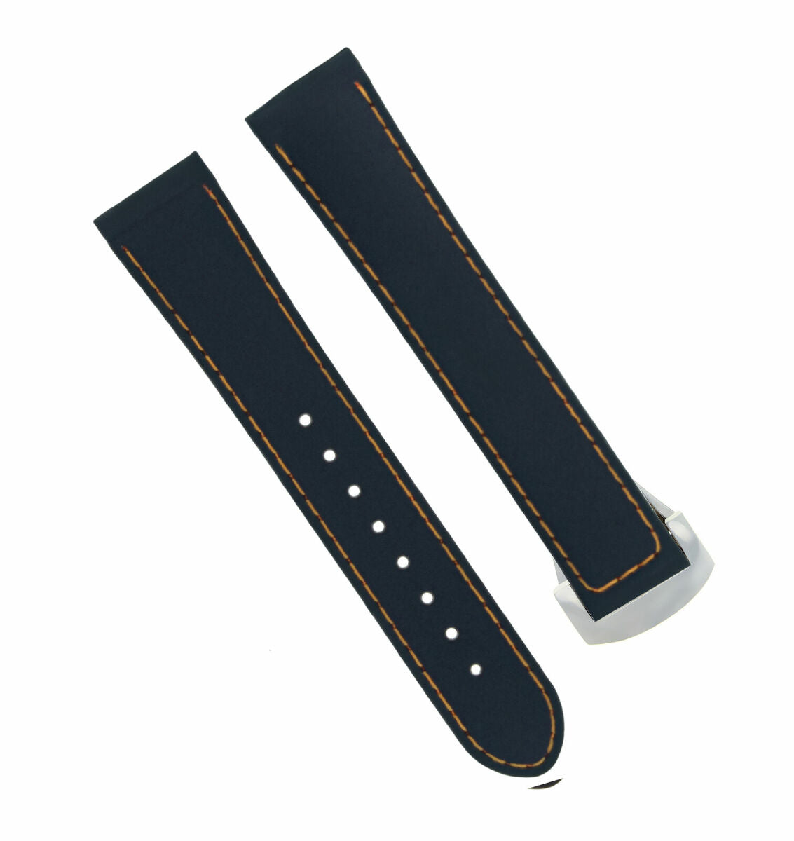 20MM Rubber Watch Band Strap for 41MM Omega Seamaster Planet Ocean Speedmaster - No Buckle