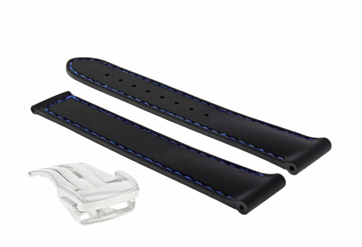 20MM Rubber Watch Band Strap for 41MM Omega Seamaster Planet Ocean Speedmaster - No Buckle
