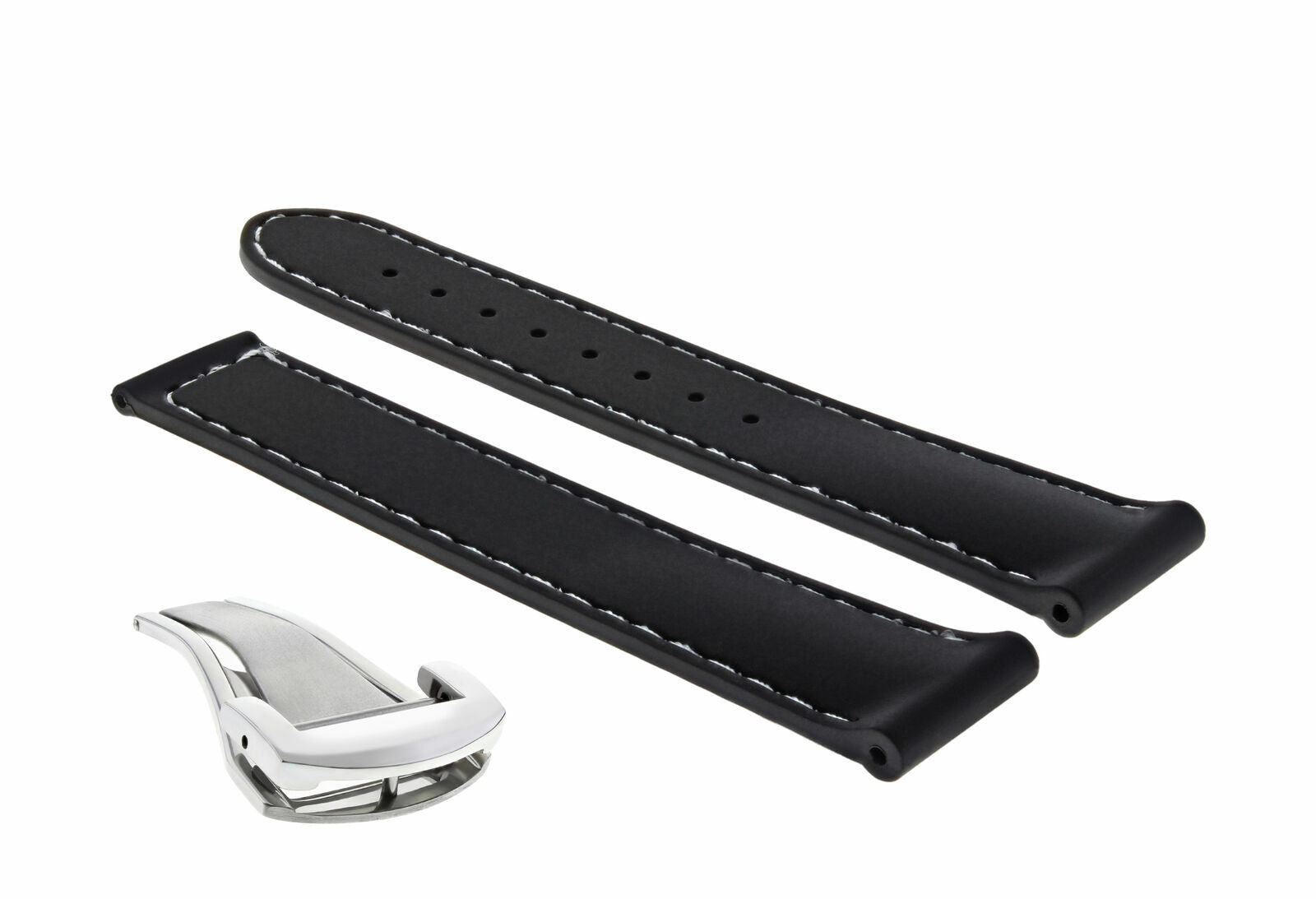 20MM RUBBER STRAP BAND FOR OMEGA SEAMASTER PLANET BUCKLE DEPLOYMENT BLACK WS