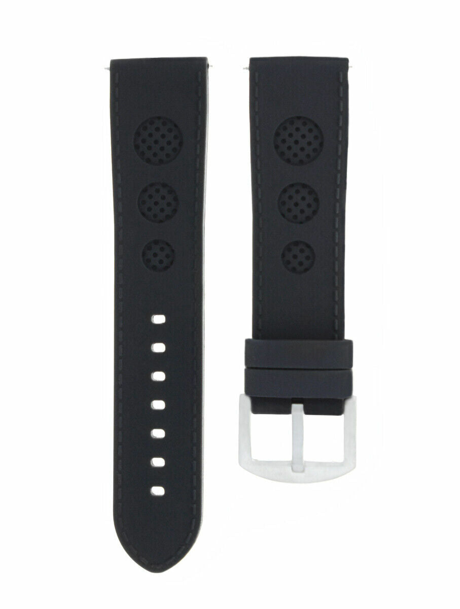 24MM RUBBER STRAP WATCH BAND STRAP FOR U-BOAT 48MM LUMINOX WATCH BLACK