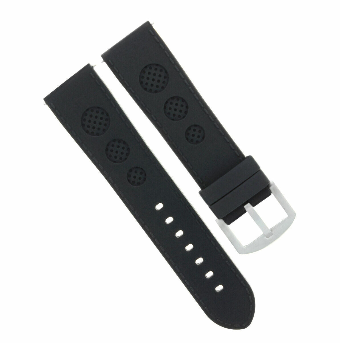 24MM RUBBER STRAP WATCH BAND STRAP FOR U-BOAT 48MM LUMINOX WATCH BLACK