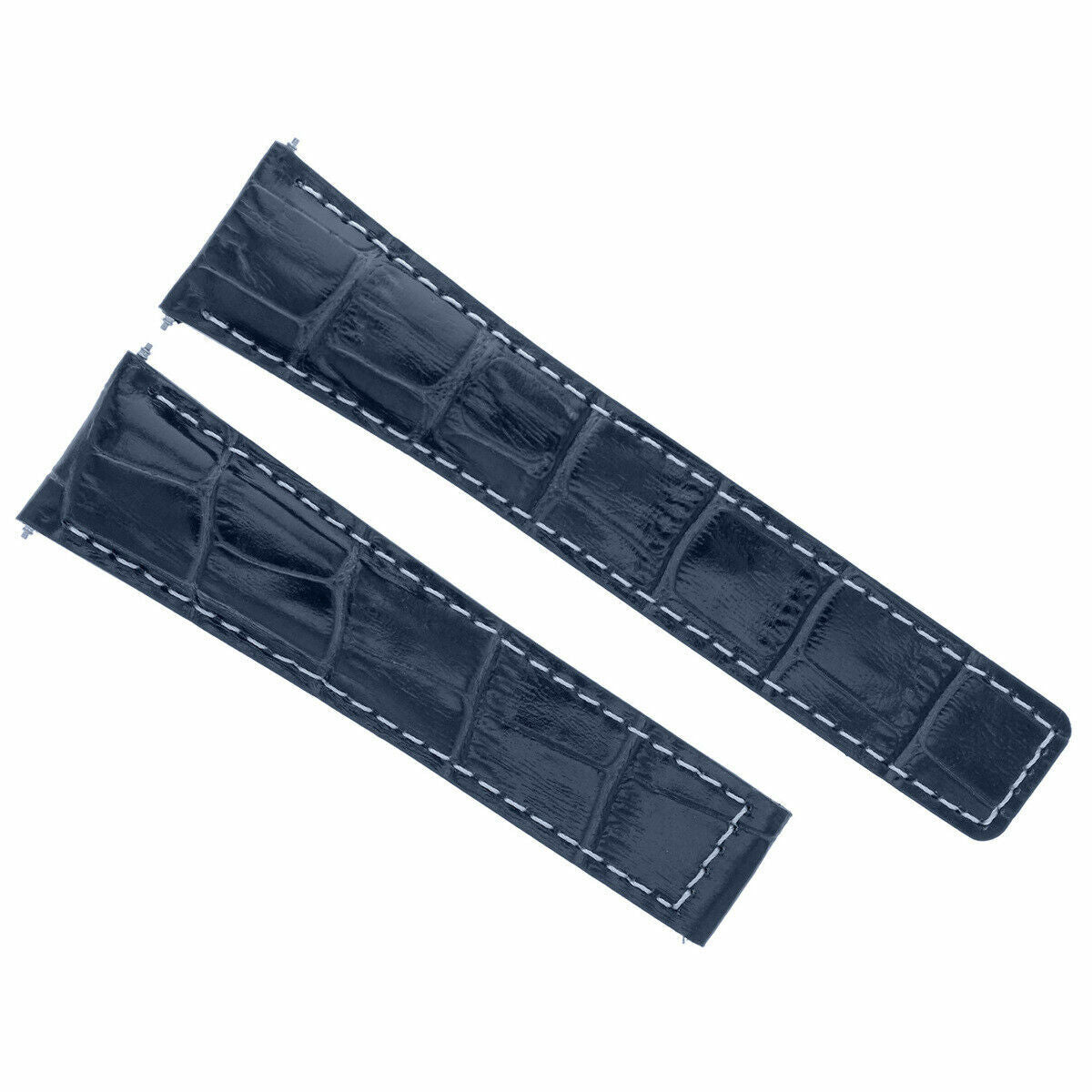 22MM ALLIGATOR LEATHER STRAP WATCH BAND CLASP FOR TAG HEUER MONACO BLUE WS